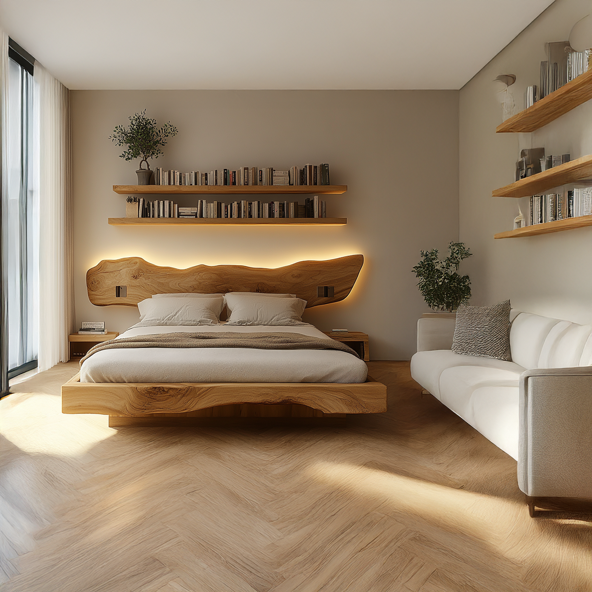 Wooden Bed Frame Custom Home Decor Gifts SINLWB011