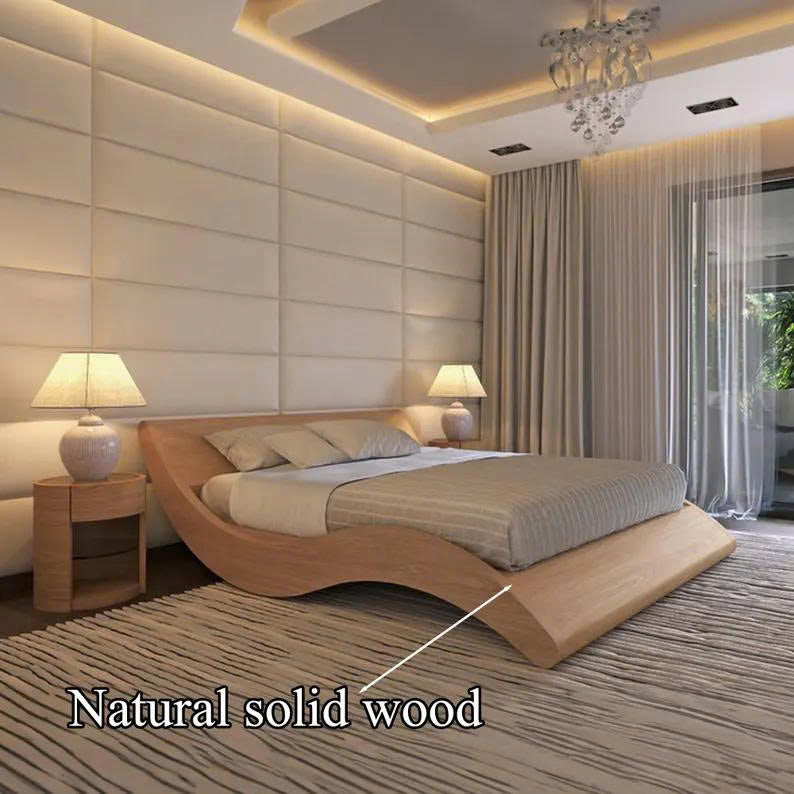 Cusom Wooden Bed Frame Handmade Home Decor Bed Room Gifts SINLWB013