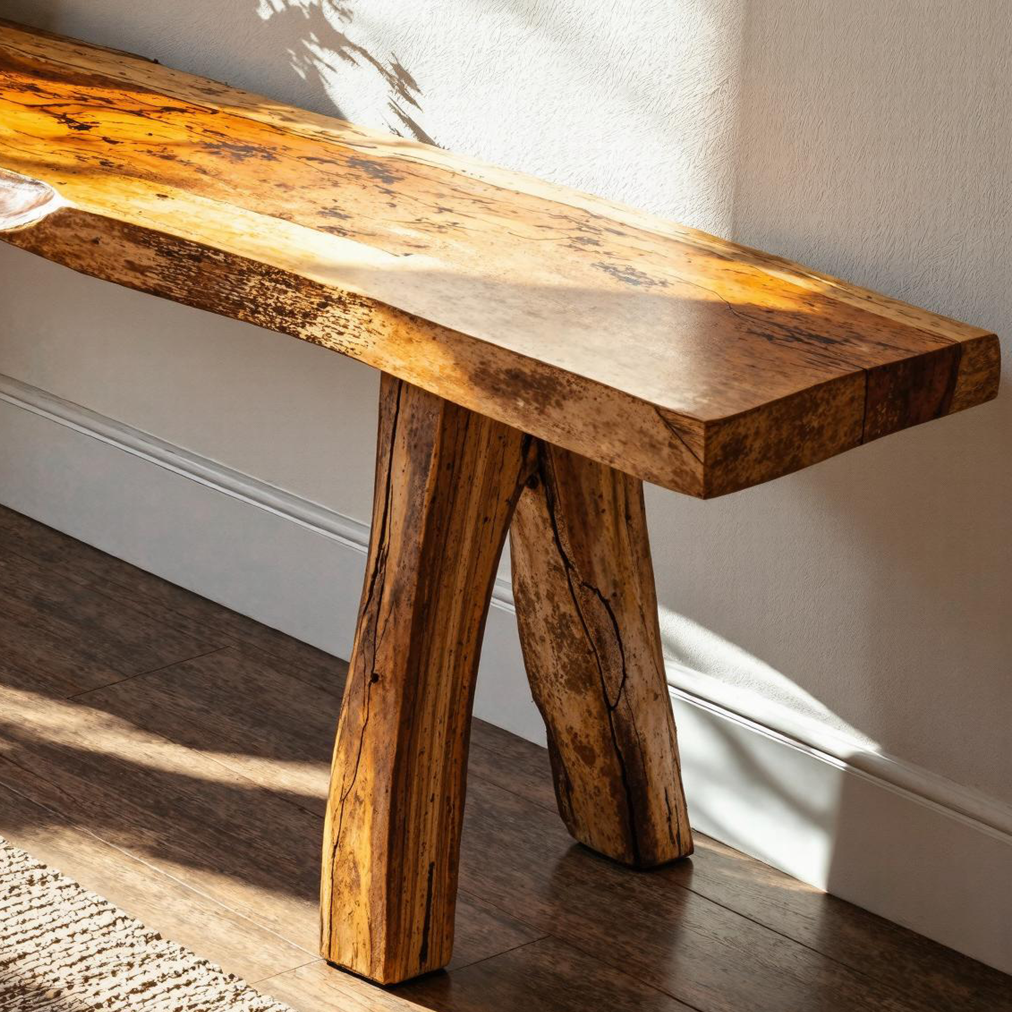 Large Wooden Bench For Seating With Natural Finish SILDTWB008