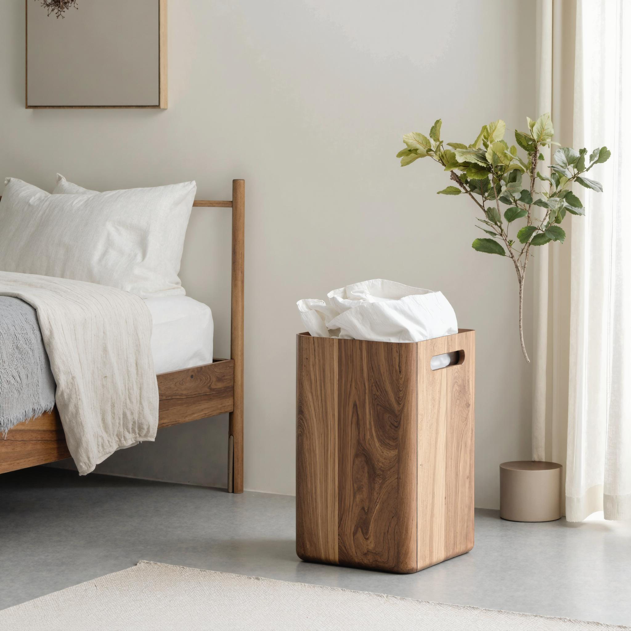 Mid Century Wood Box For Bedroom Storage And Decor Accent SILDTSBN009