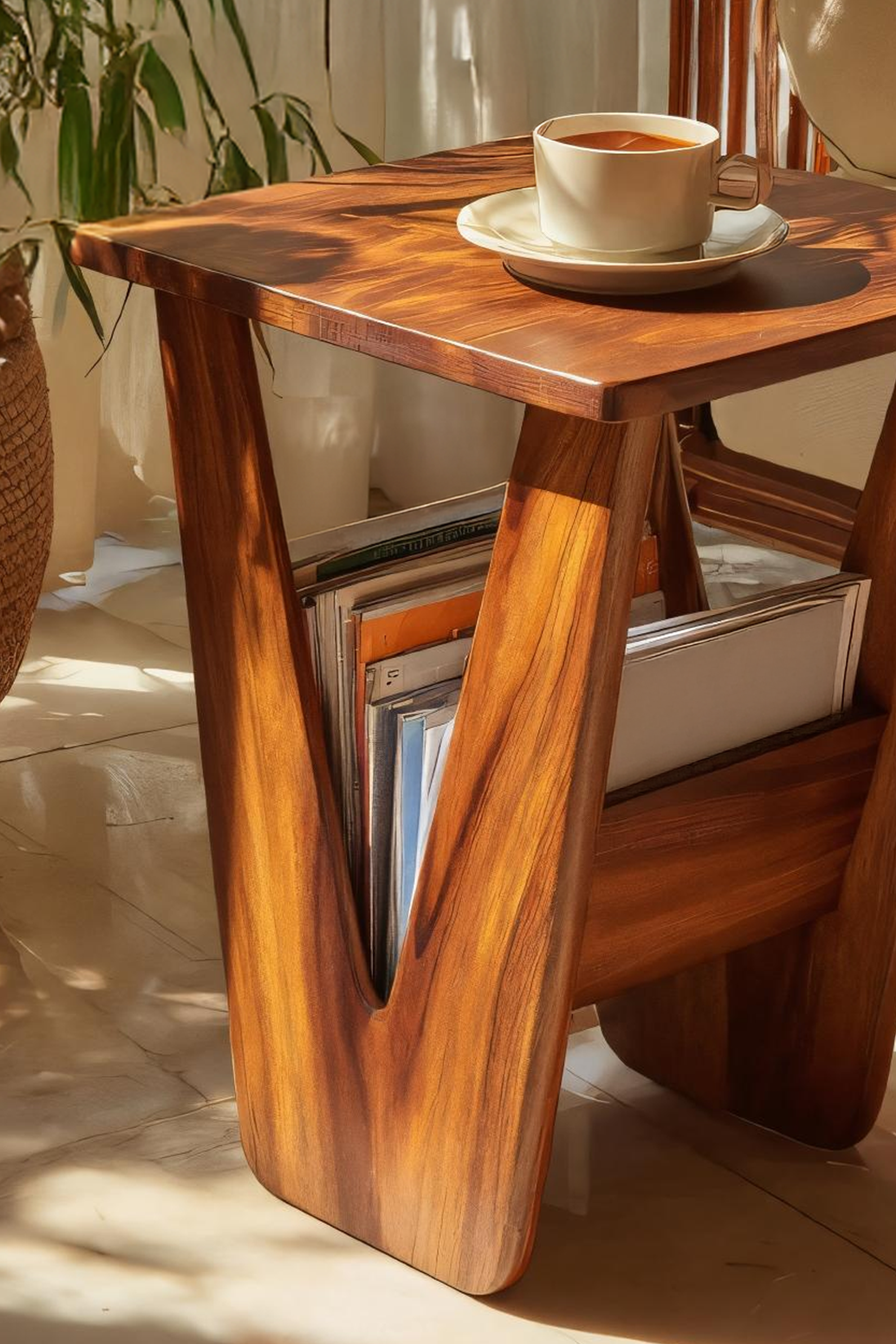 Handcrafted Solid Wood Side Table For Entryway And Living Room Decor SILDTTRSTA008