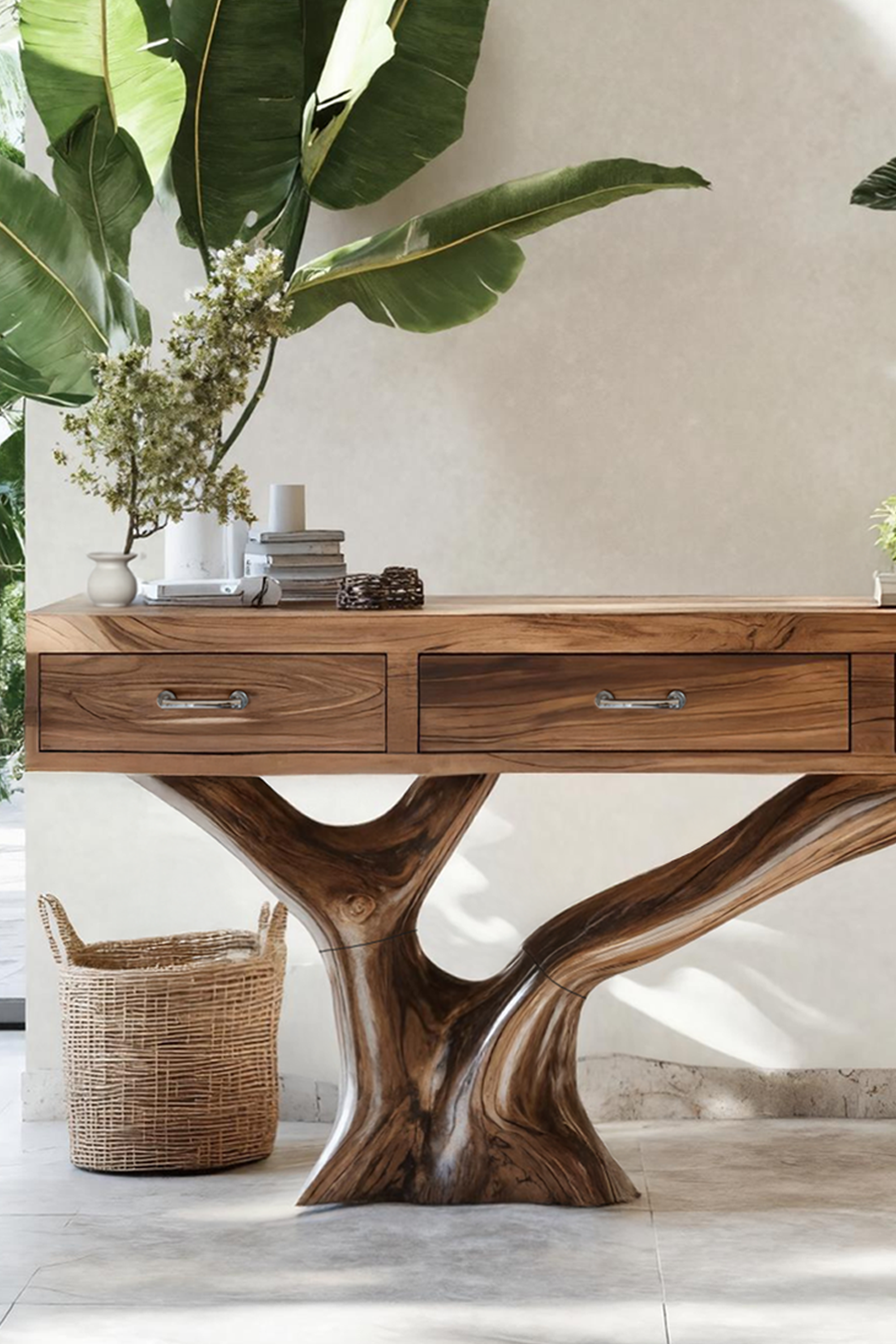 Farmhouse Live Edge Entryway Table For Furniture Decor SILDTTRCS018