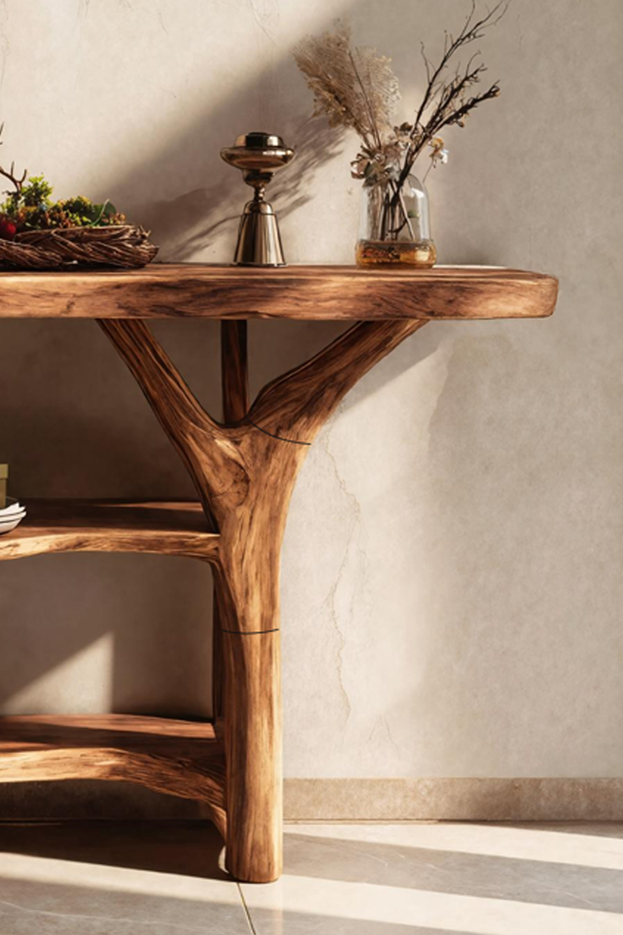 Mid Century Solid Wood Console Table For Bedroom Furniture Accent SILDTTRCS032