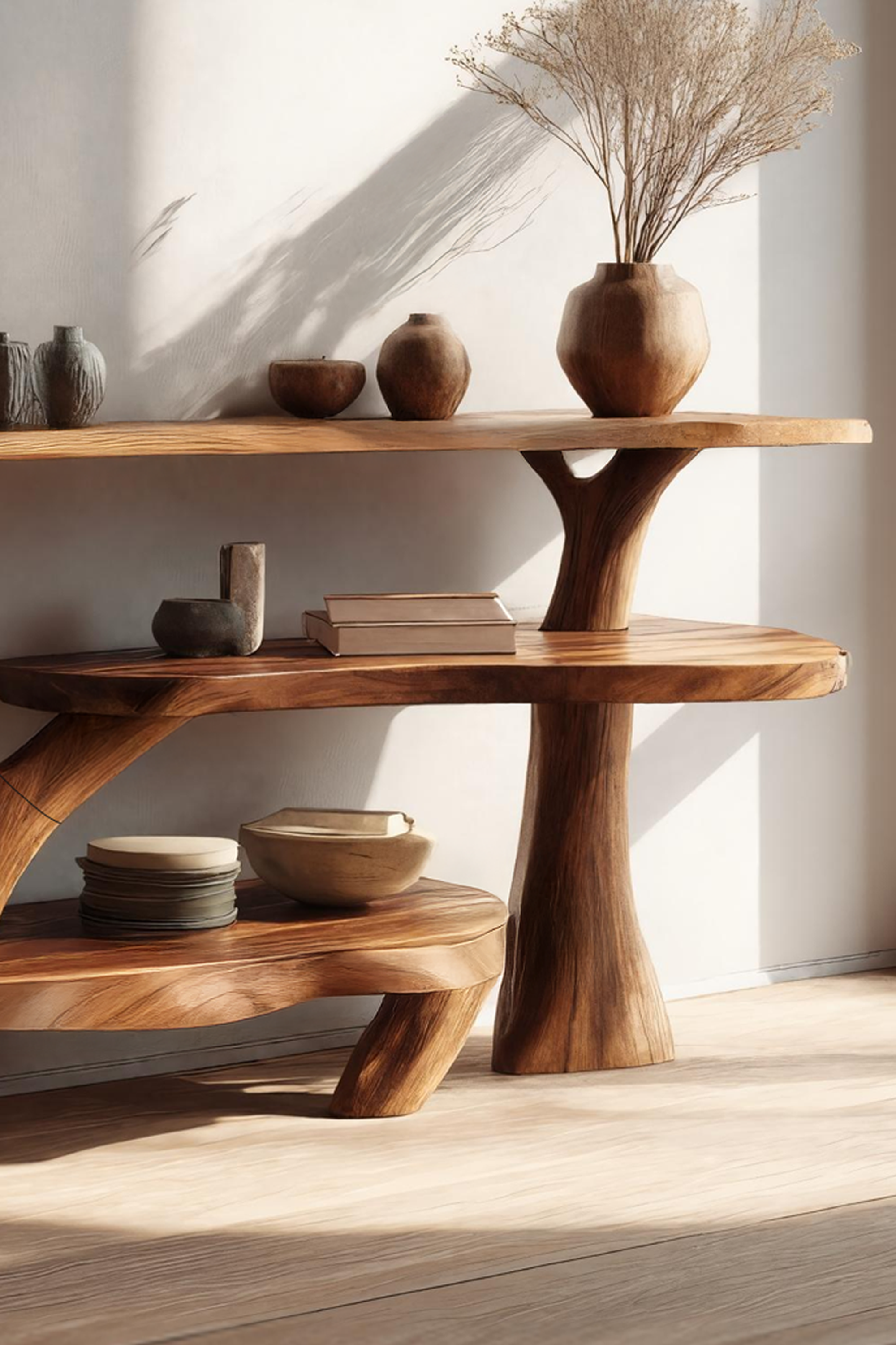 Handcrafted Live Edge Entryway Table For Bedroom Furniture Design SILDTTRCS038