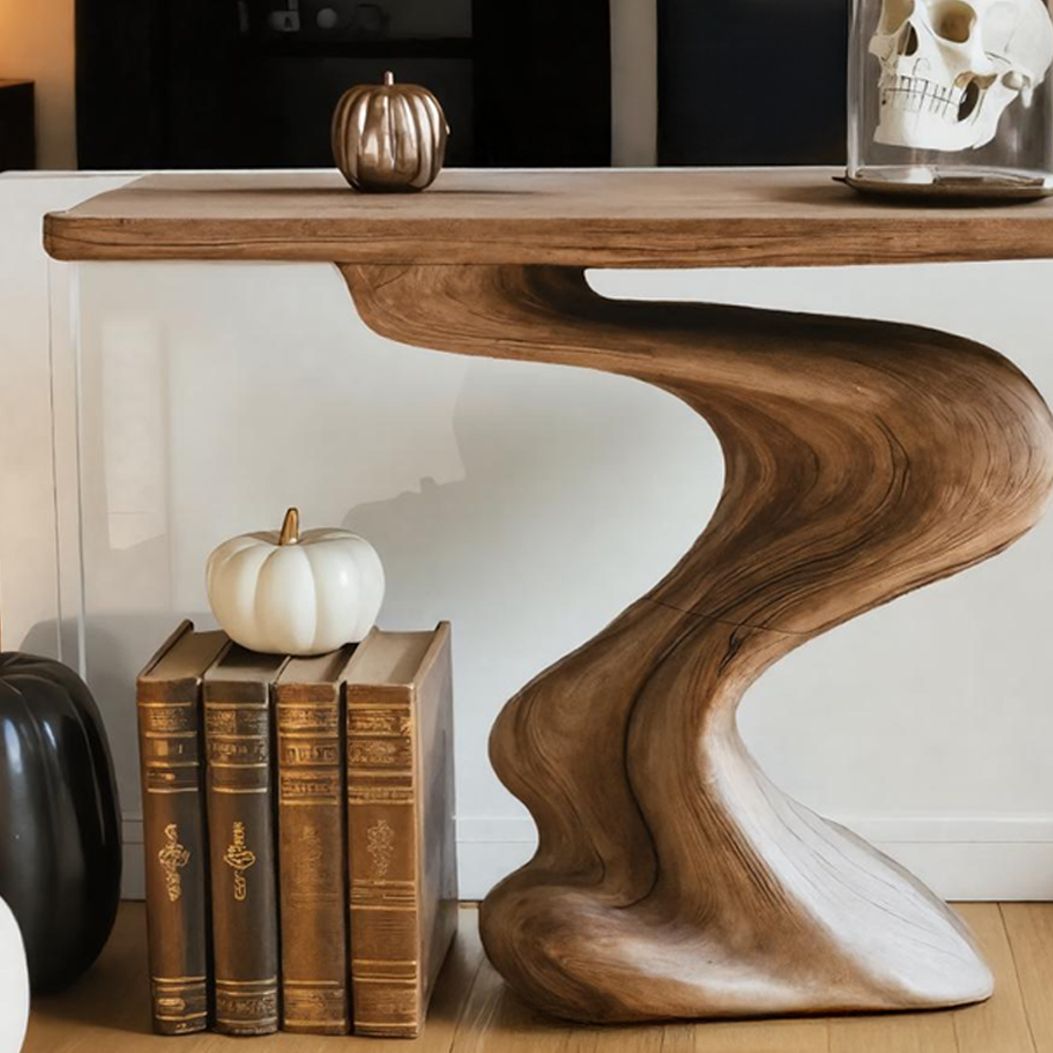 Mid Century Solid Wood Console Table For Living Room Halloween Furniture SILDTTRHCS005