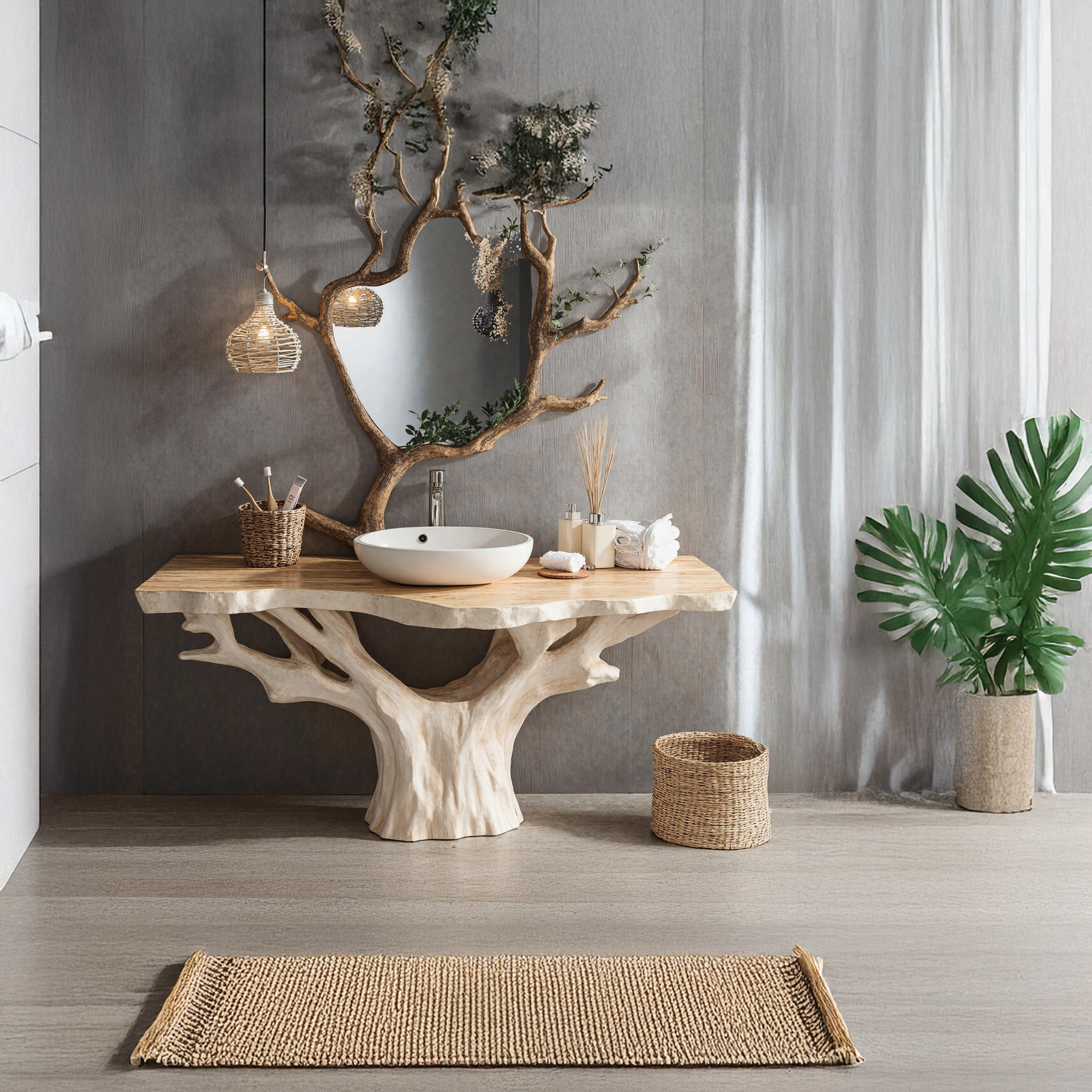 Modern Rustic Solid Wood Bathroom Vanity for Cozy Bathroom Spaces SILDTBRV142