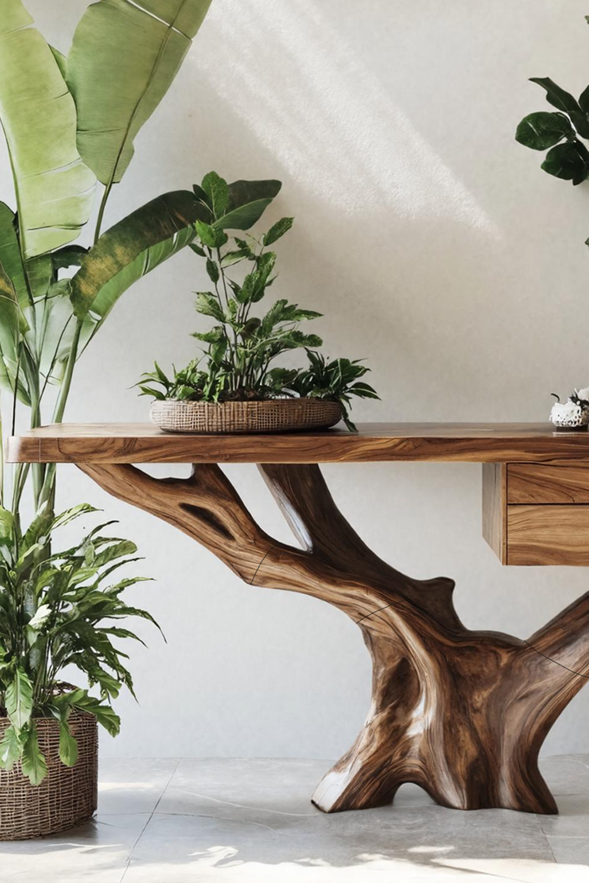 Mid Century Wooden Console Table For Living Room Modern Decor SILDTTRCS001