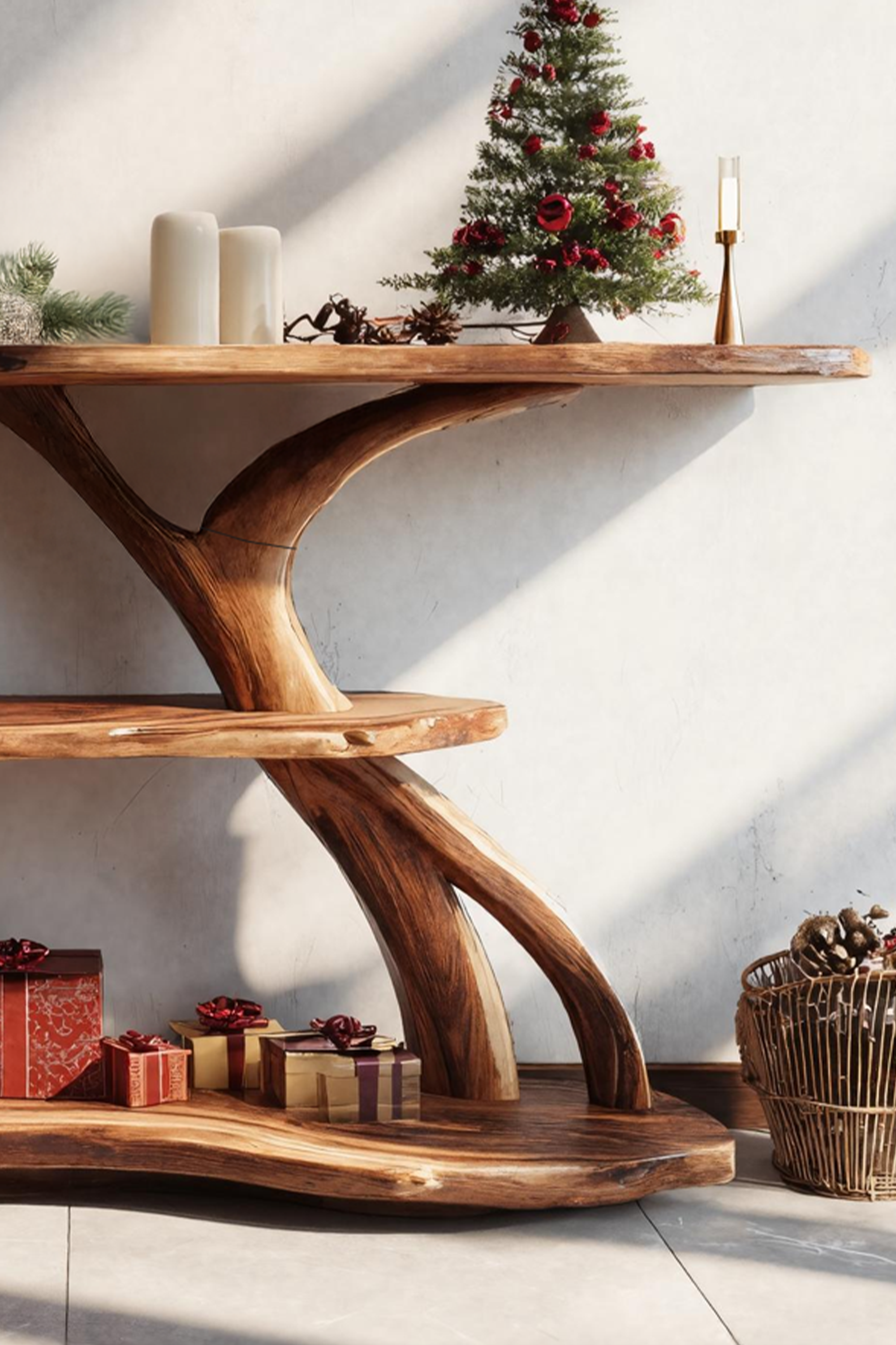 Mid Century Solid Wood Console Table For Christmas Bedroom Holiday Decor SILDTTRCSC045