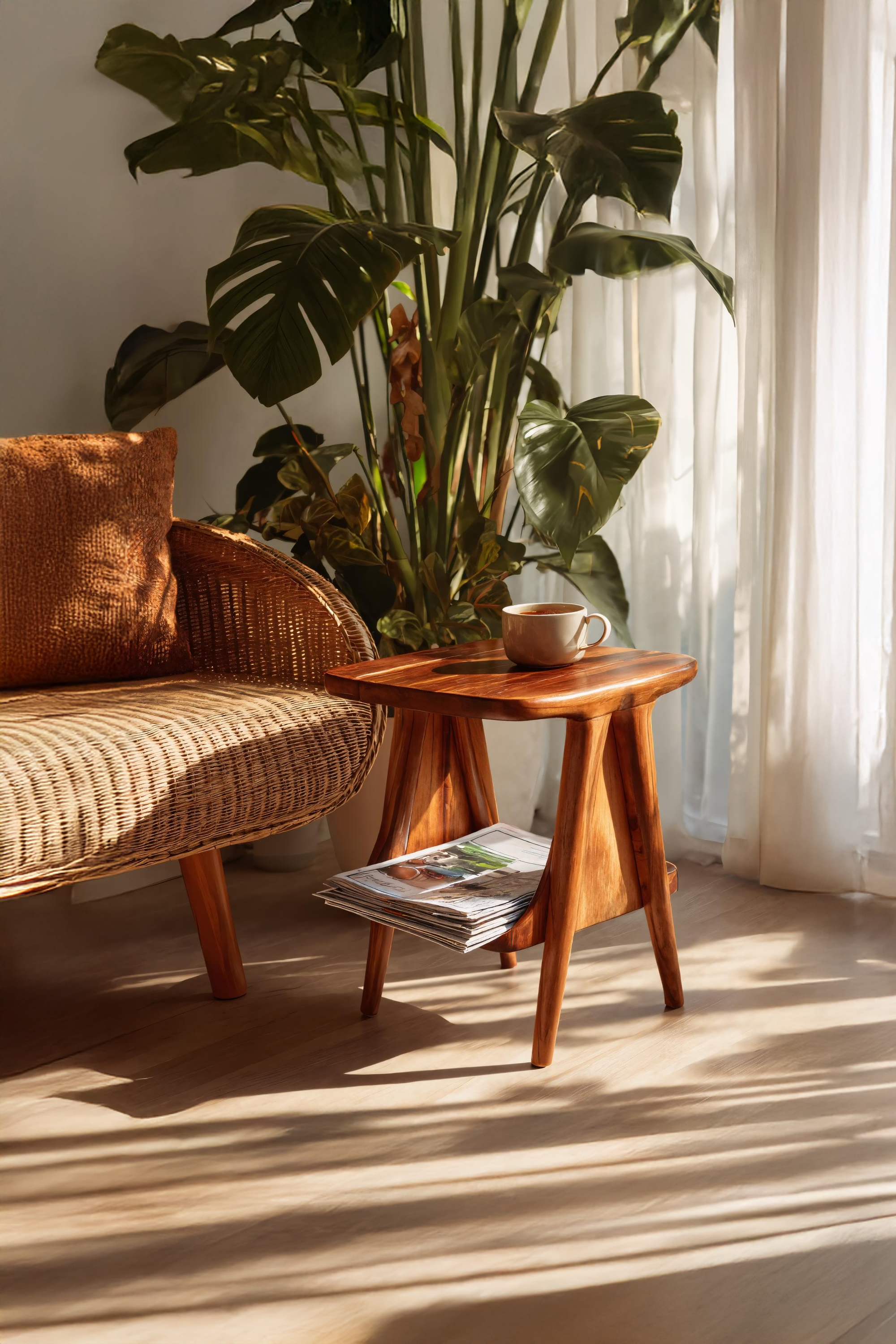 Modern Solid Wood Side Table For Entryway Design And Decor SILDTTRSTA004