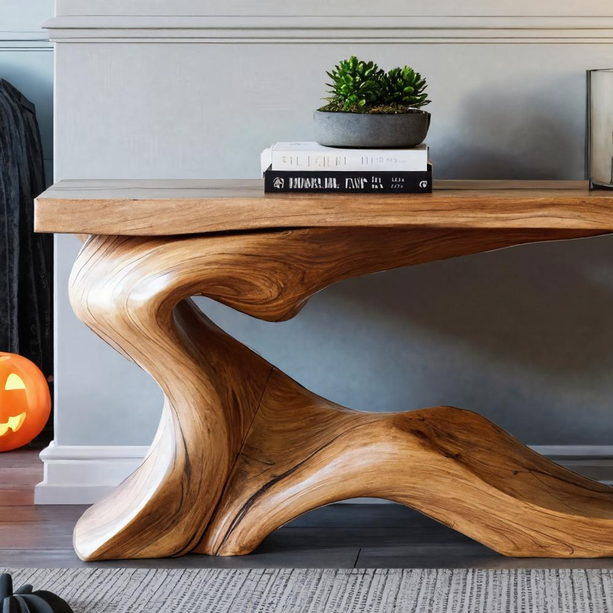 Farmhouse Solid Wood Console Table For Bedroom Decor Halloween Style SILDTTRHCS002
