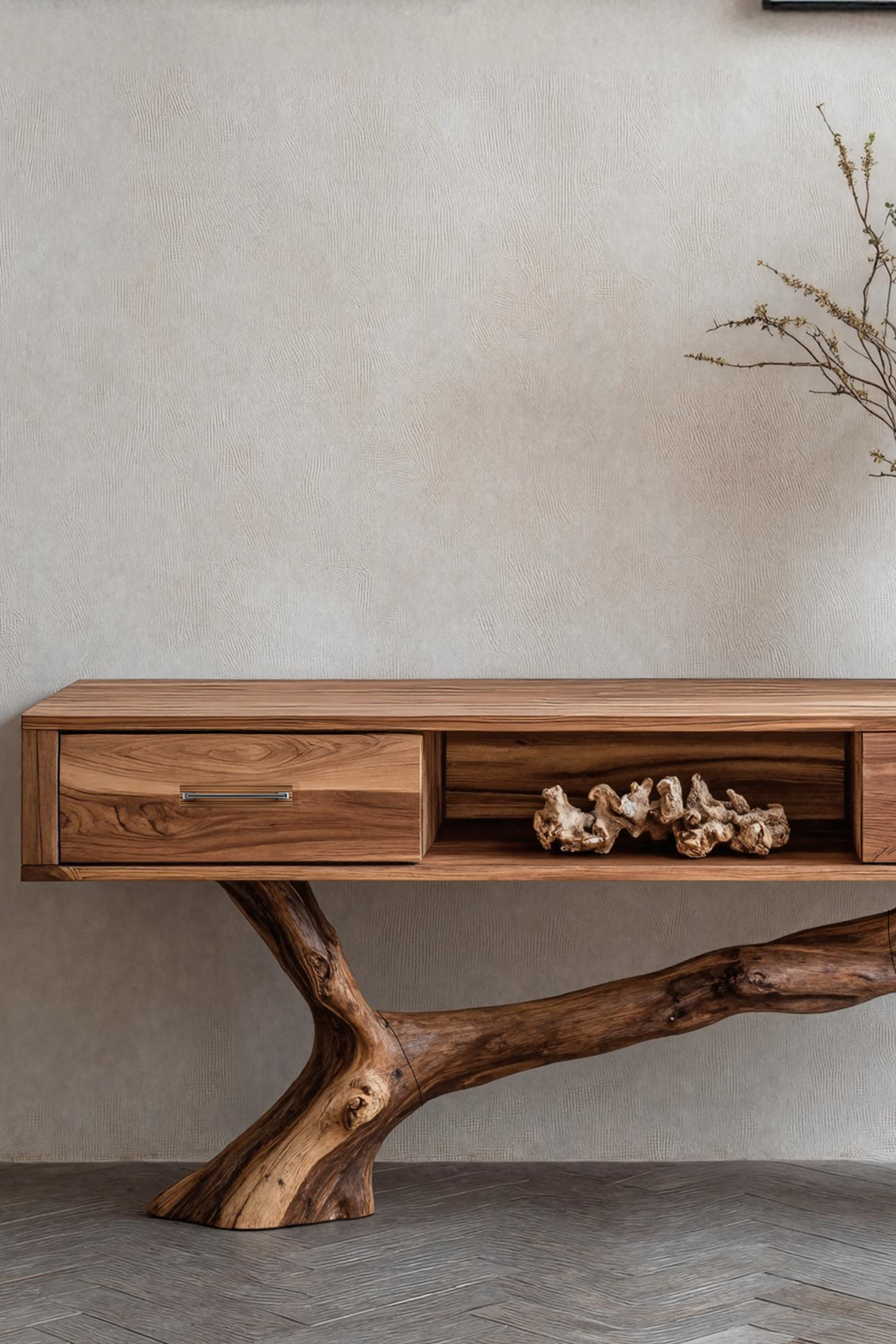 Handcrafted Live Edge Entryway Table For Furniture Decor Accent SILDTTRCS007