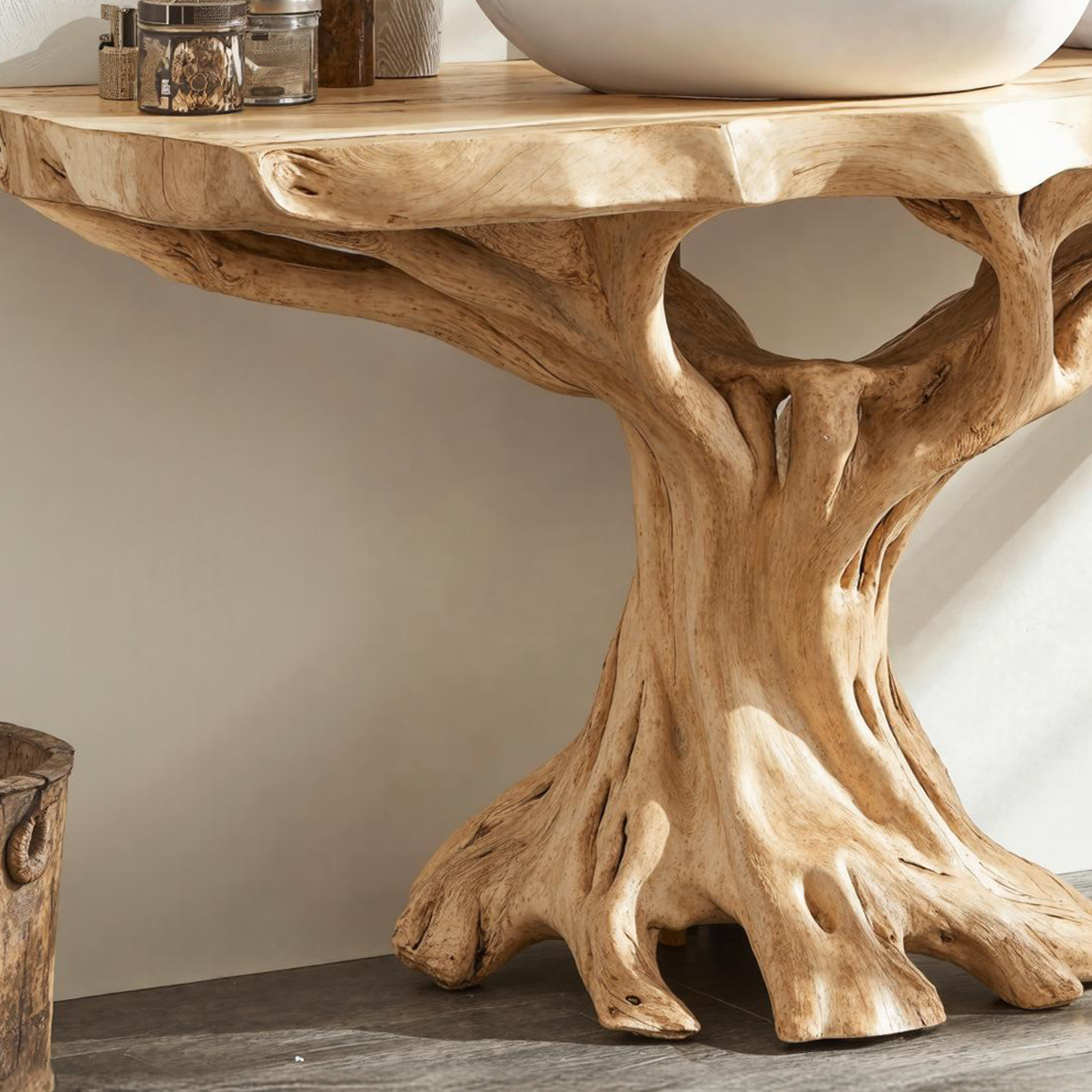 Live Edge Natural Wood Bathroom Vanity For Serene Spaces SILDTBRV141
