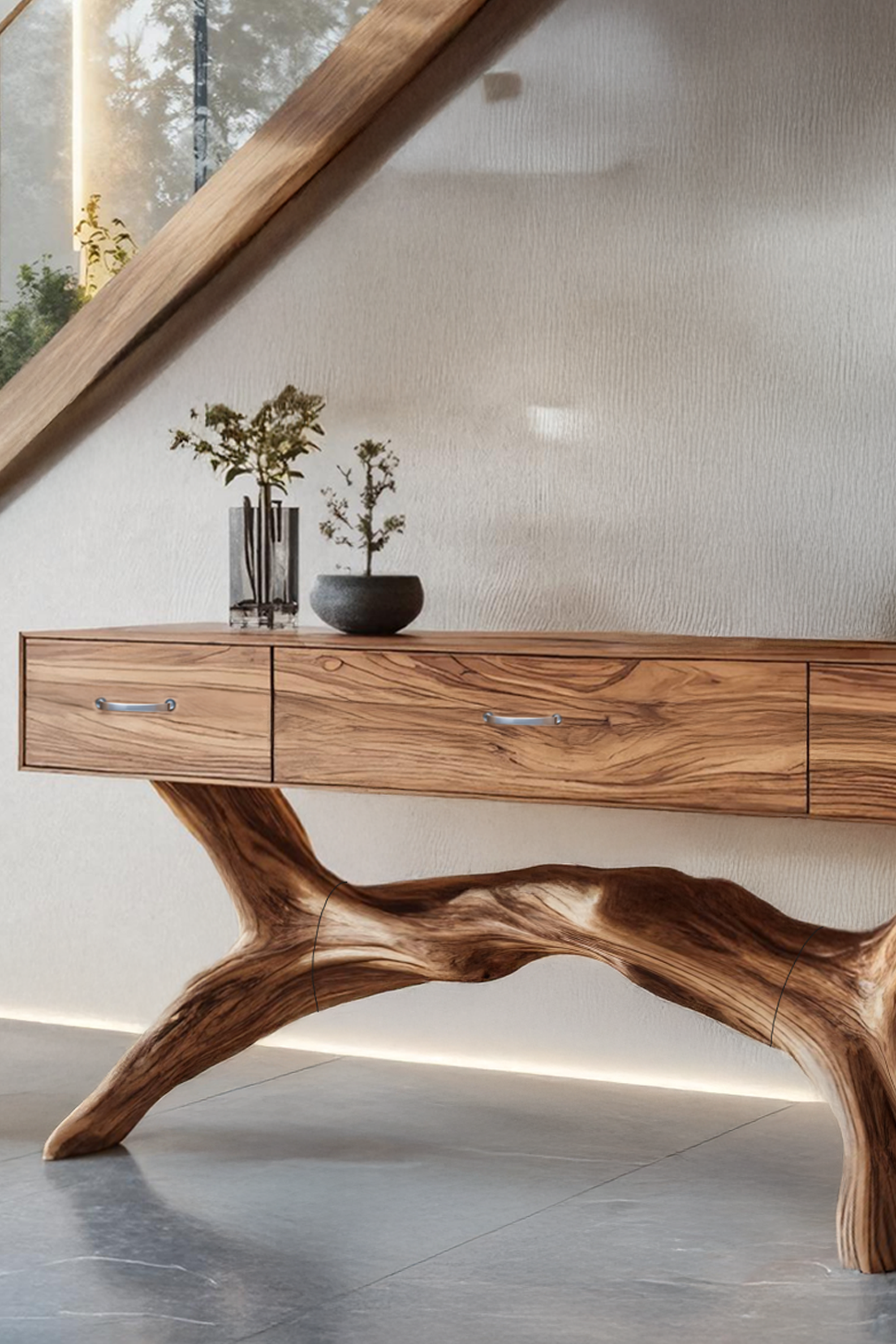 Rustic Wooden Console Table For Furniture Decor With Storage Ideas SILDTTRCS016