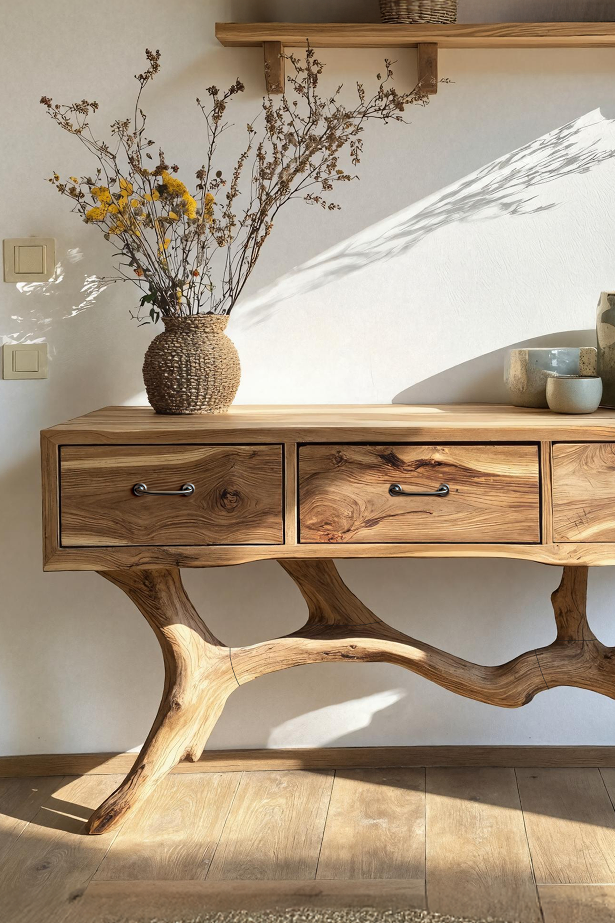 Handcrafted Live Edge Entryway Table For Living Room Modern Farmhouse SILDTTRCS019