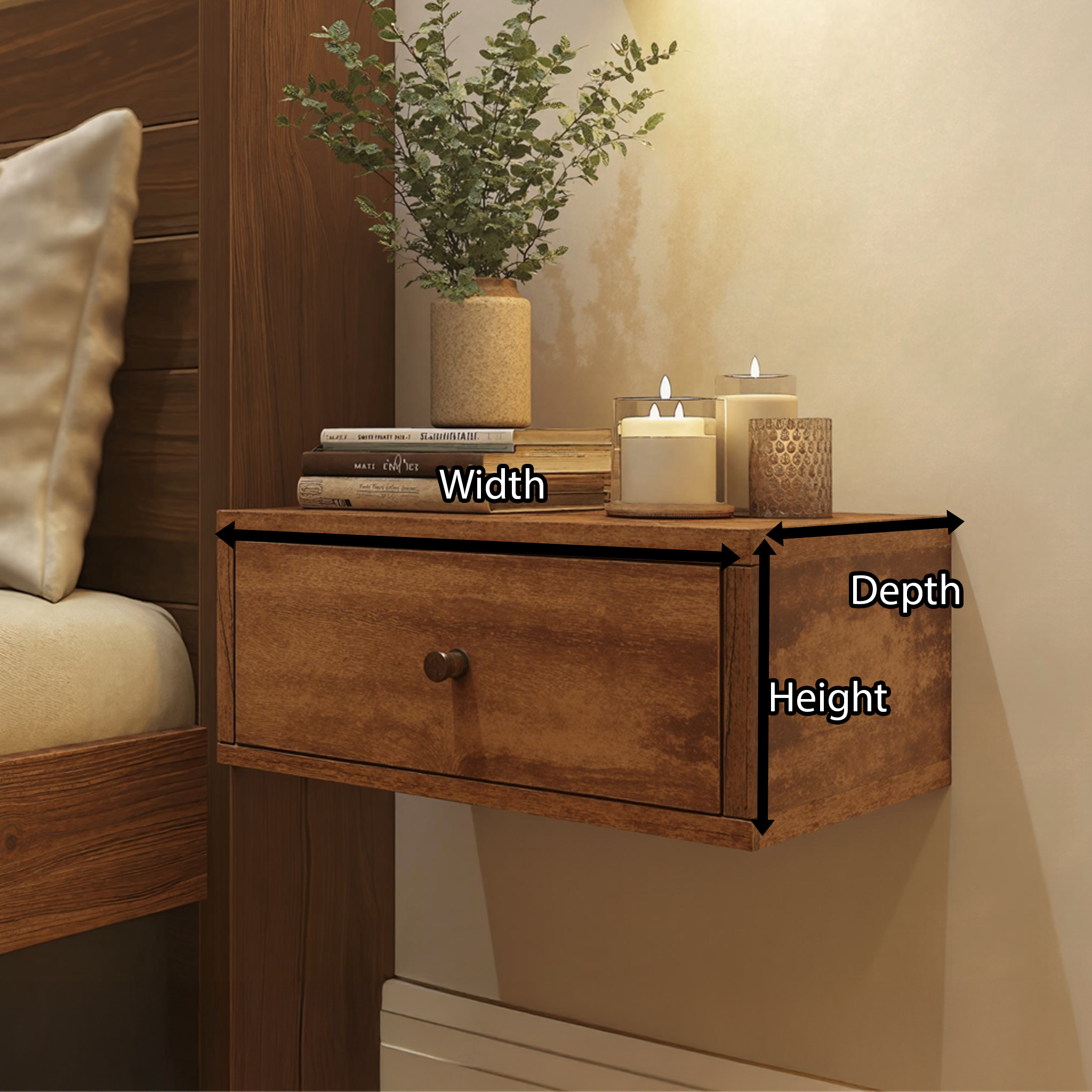 Minimalist Modern Wooden Nightstand With Drawer SILDTNS002