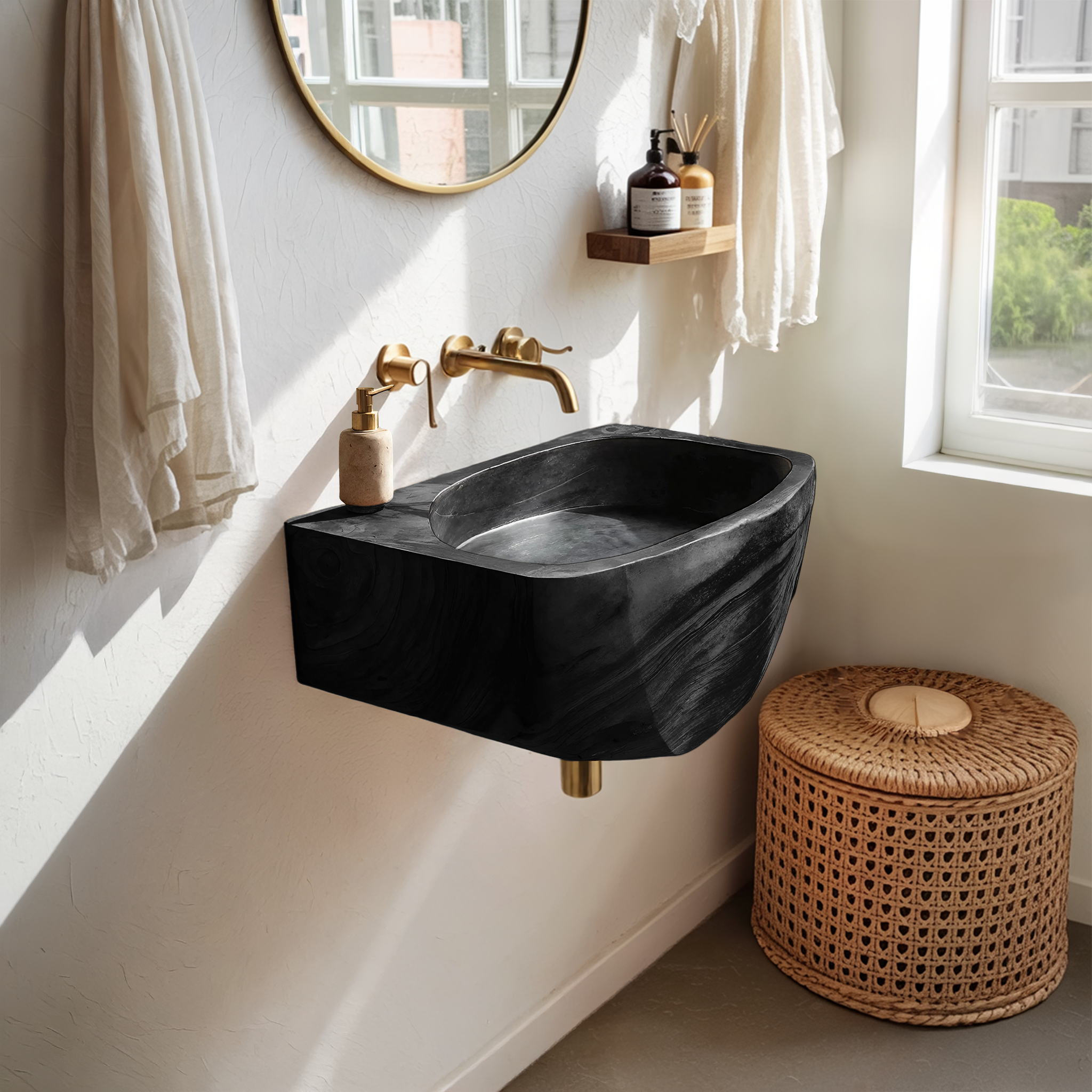 Modern Solid Wood Vanity Sink For Minimalist Bathroom Design SILDTTNVS032