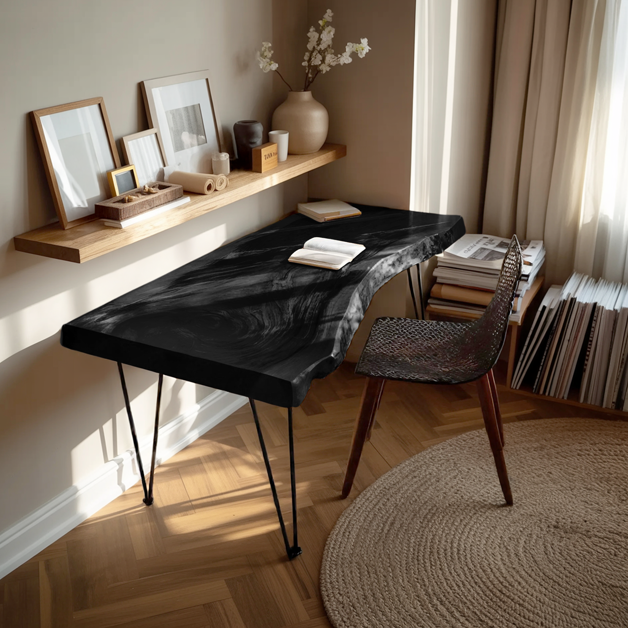 Handcrafted Live Edge Desk For Living Room Style SILDTTNDE015