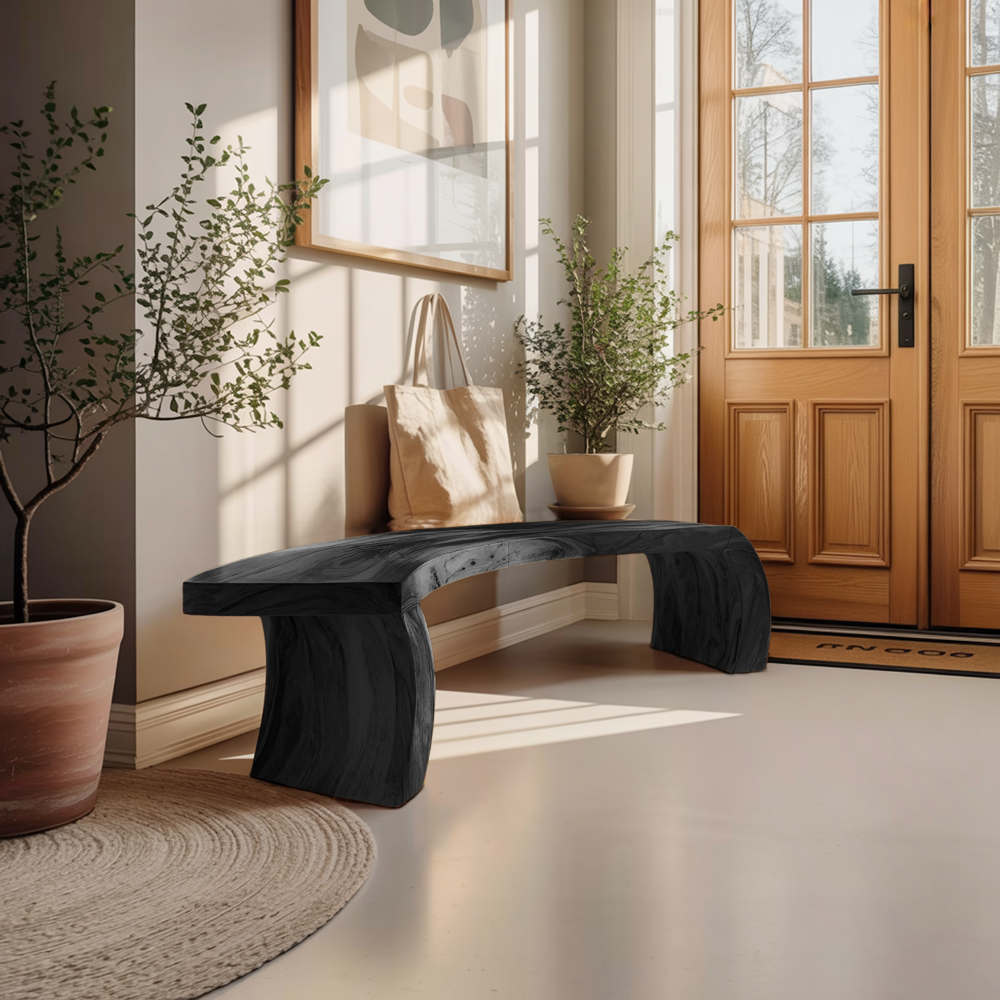 Rustic Live Edge Wood Bench For Entryway Accent Furniture SILDTTRBEN007