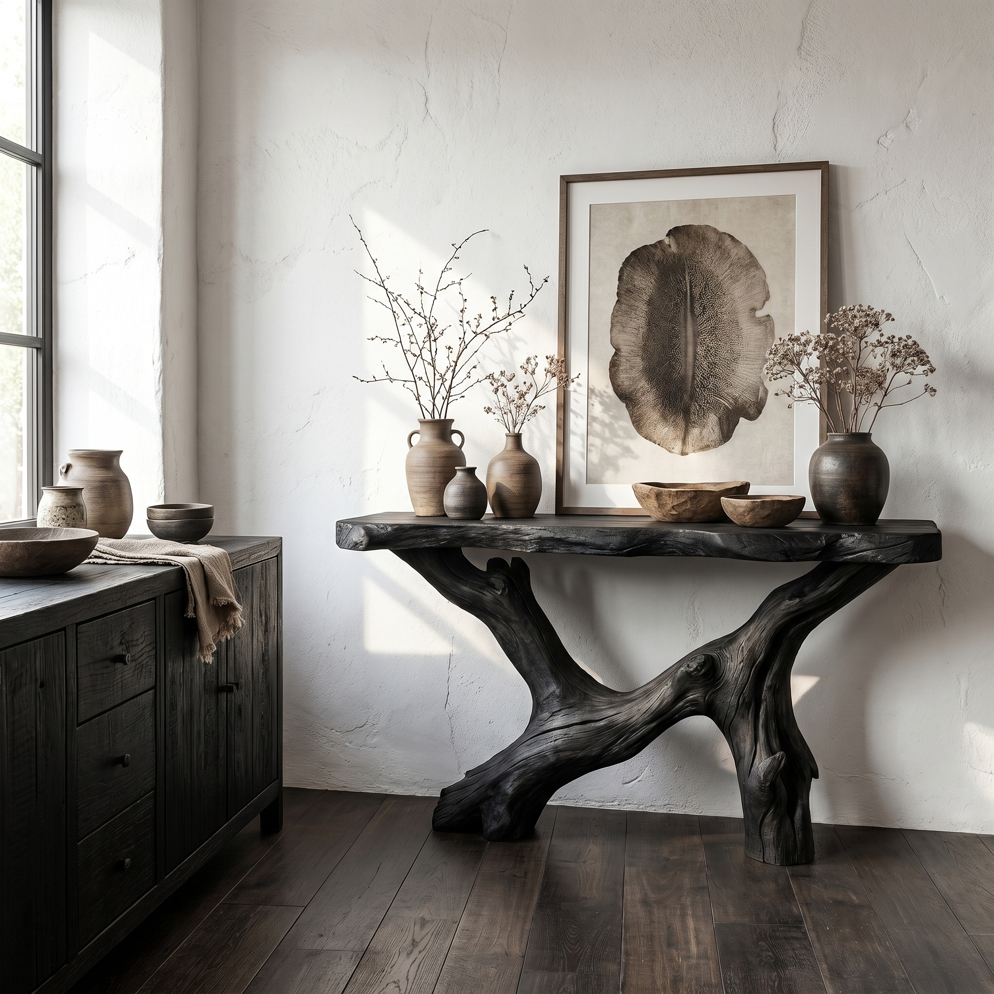 Live Edge Console Table Natural Wood Rustic Handmade Gift SINLSACS089
