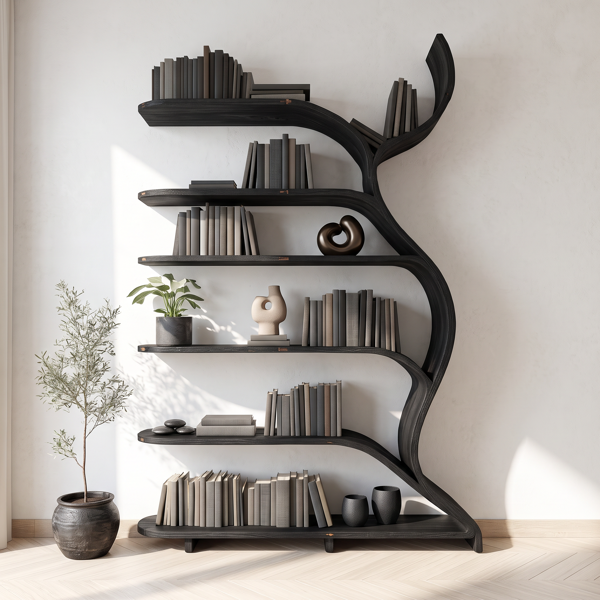Tree Branch Bookshelf Solid Wood Farmhouse Wall Gift SINLSATB188