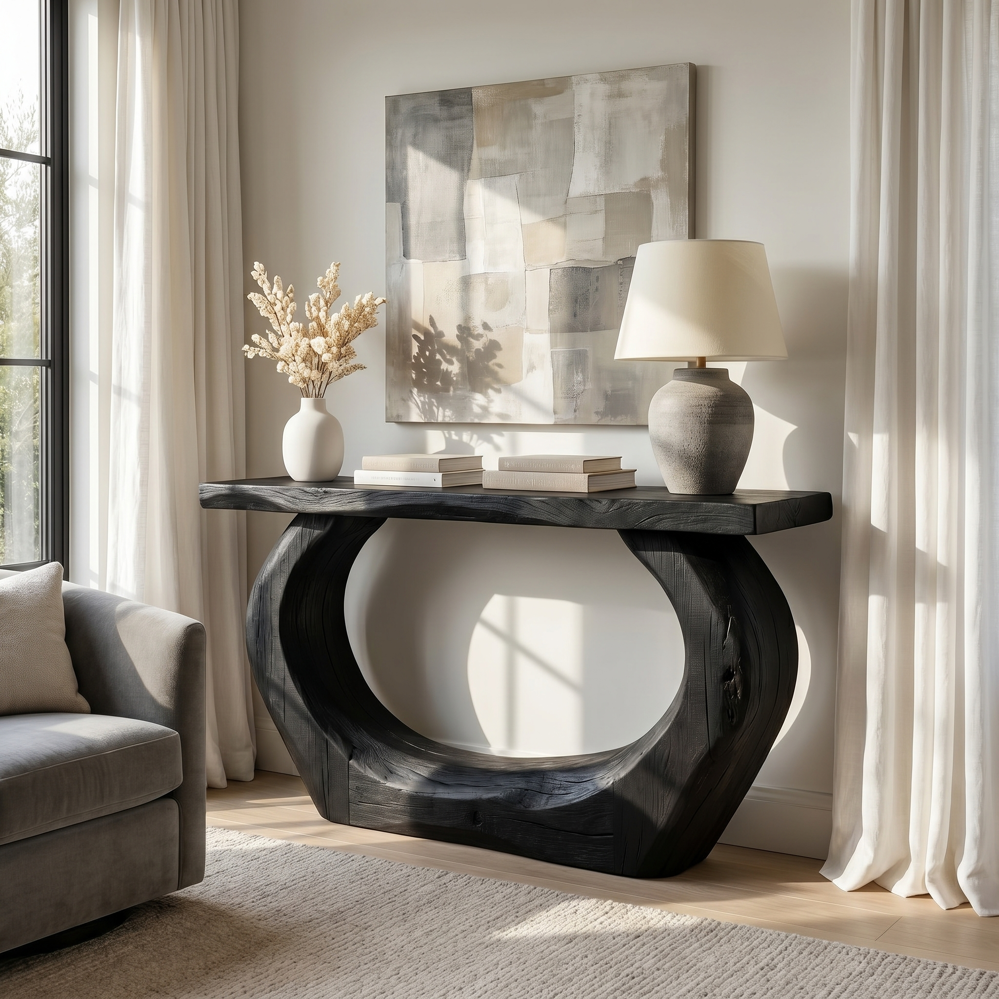 Handcrafted Sculpted Console Table Living Room Interior Feature Accent SINLSACS447