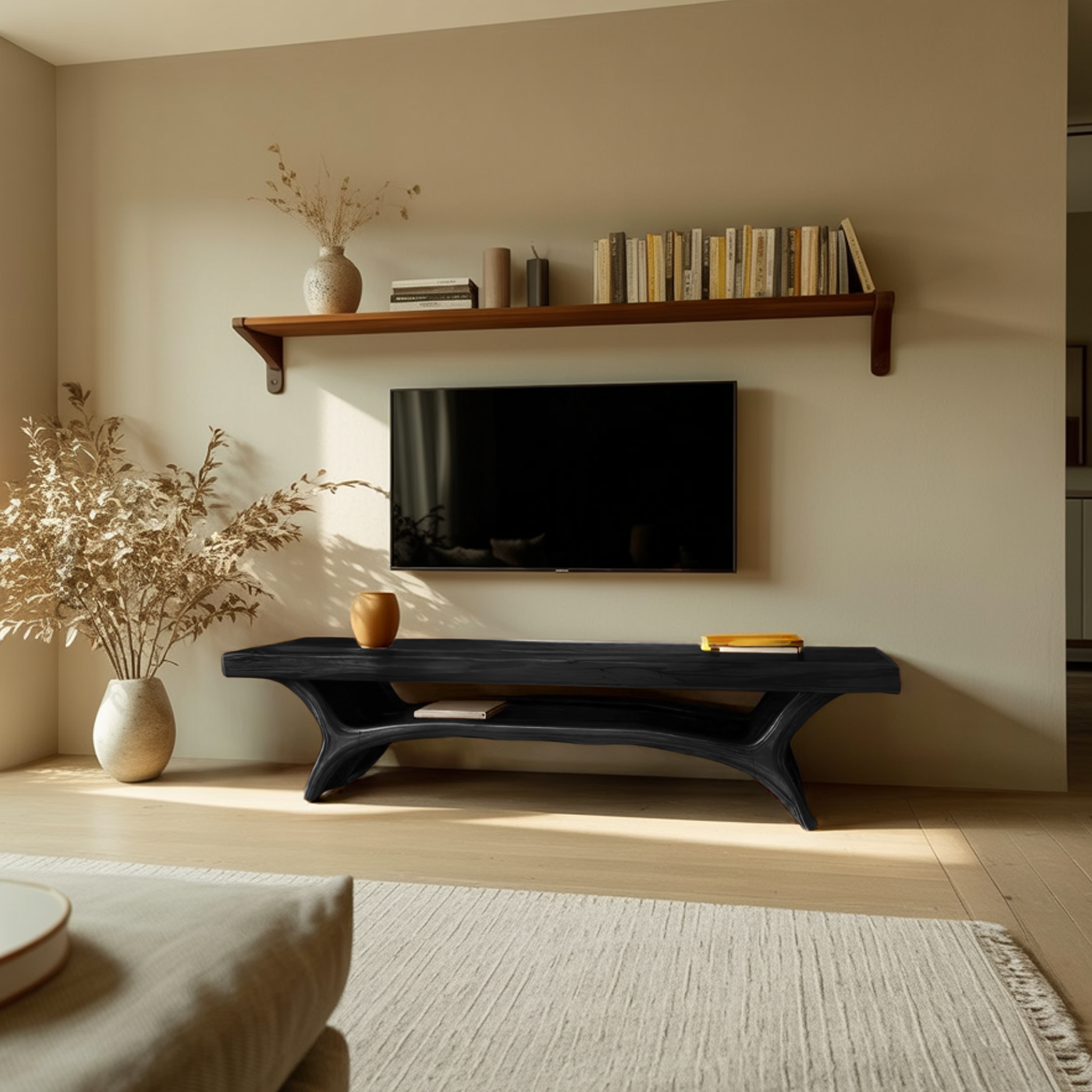 Architectural TV Stand With Shelf For Living Room RTTHTTTVC062