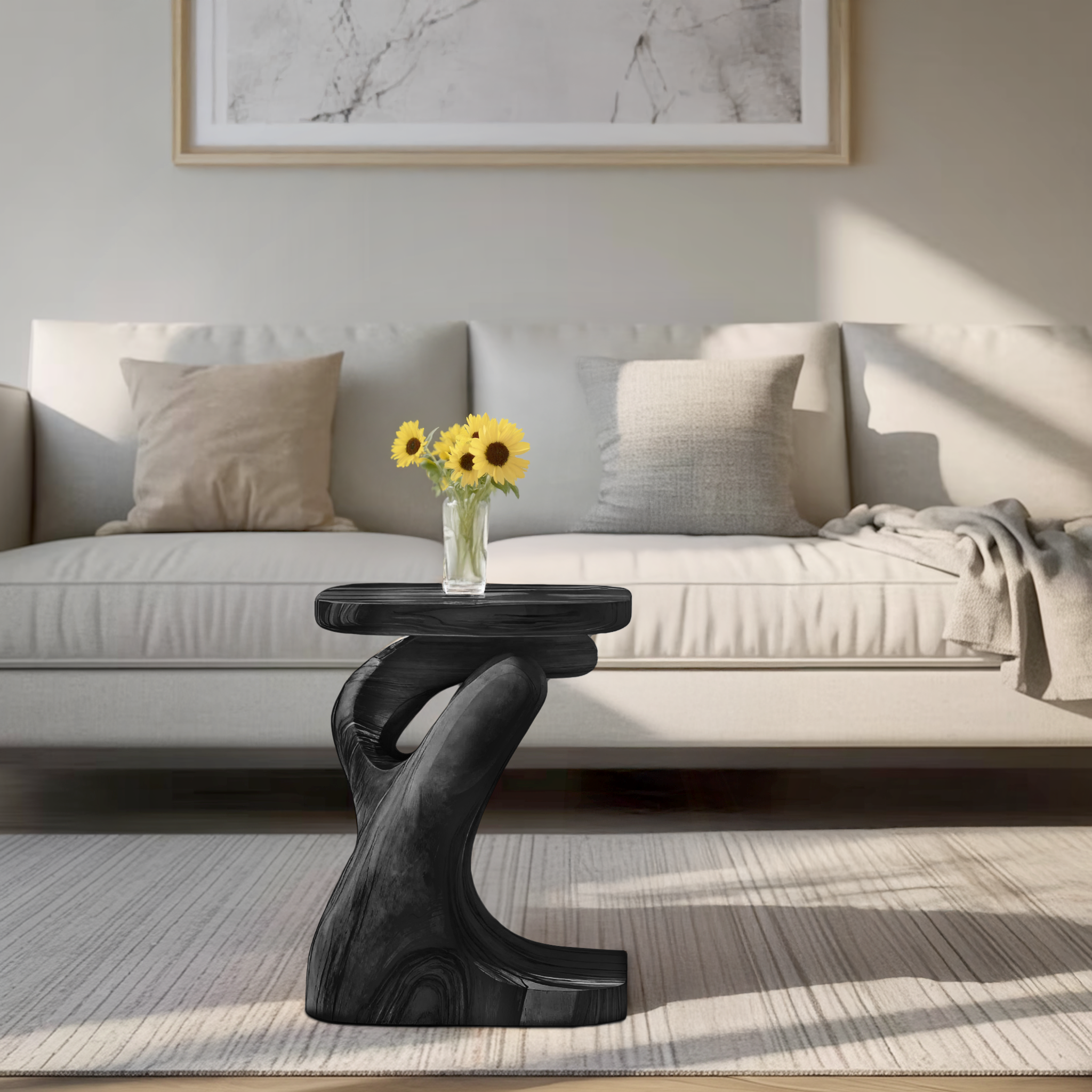 Modern Sculptural Side Table For Living Room Or Bedroom RTTHHNSTA009