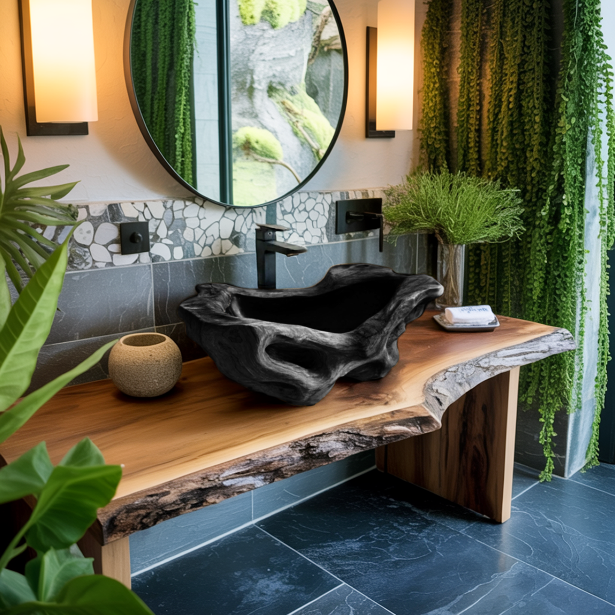 Rustic Wood Wash Basin For Vintage Bathroom SILDTTNVS021