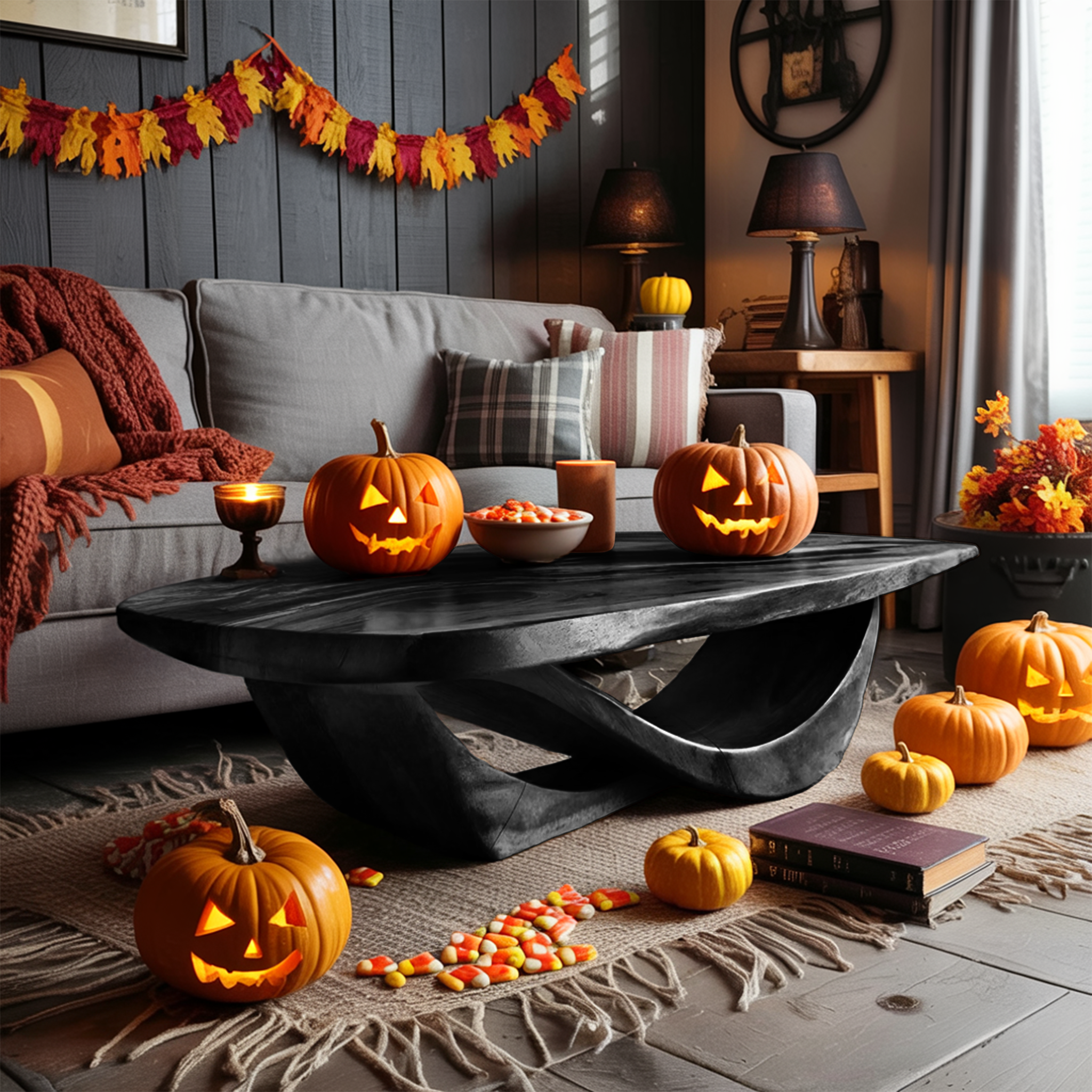 Handcrafted Solid Wood Coffee Table Entryway Design Haunted Look SILDTTNHCF025