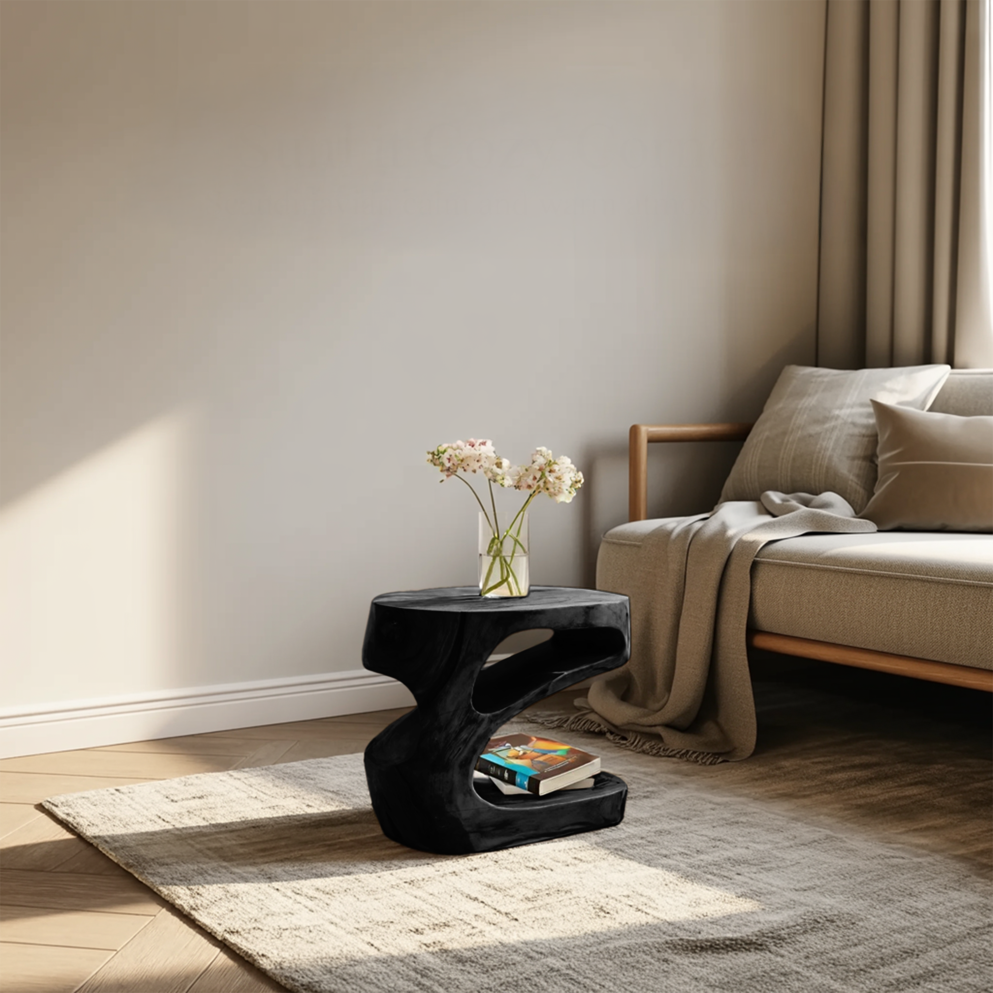 Artistic Side Table With Storage Shelf For Living Room SITHHNSTA015