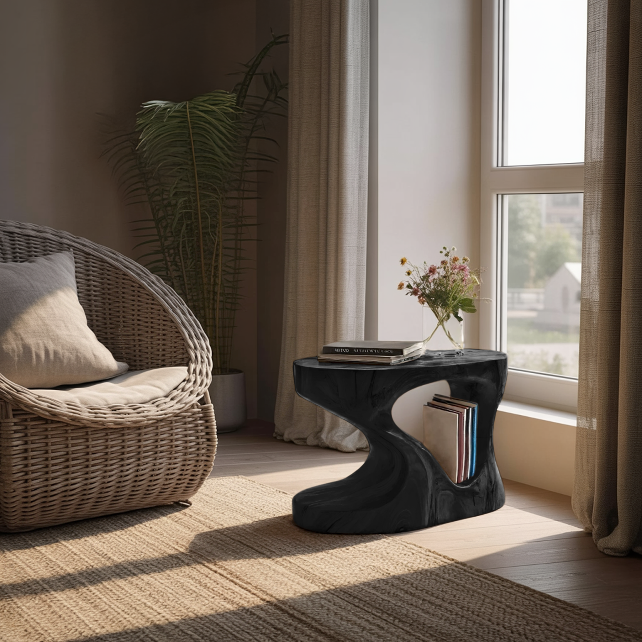Modern Organic Side Table For Living Room Or Bedroom SITHHNSTA018