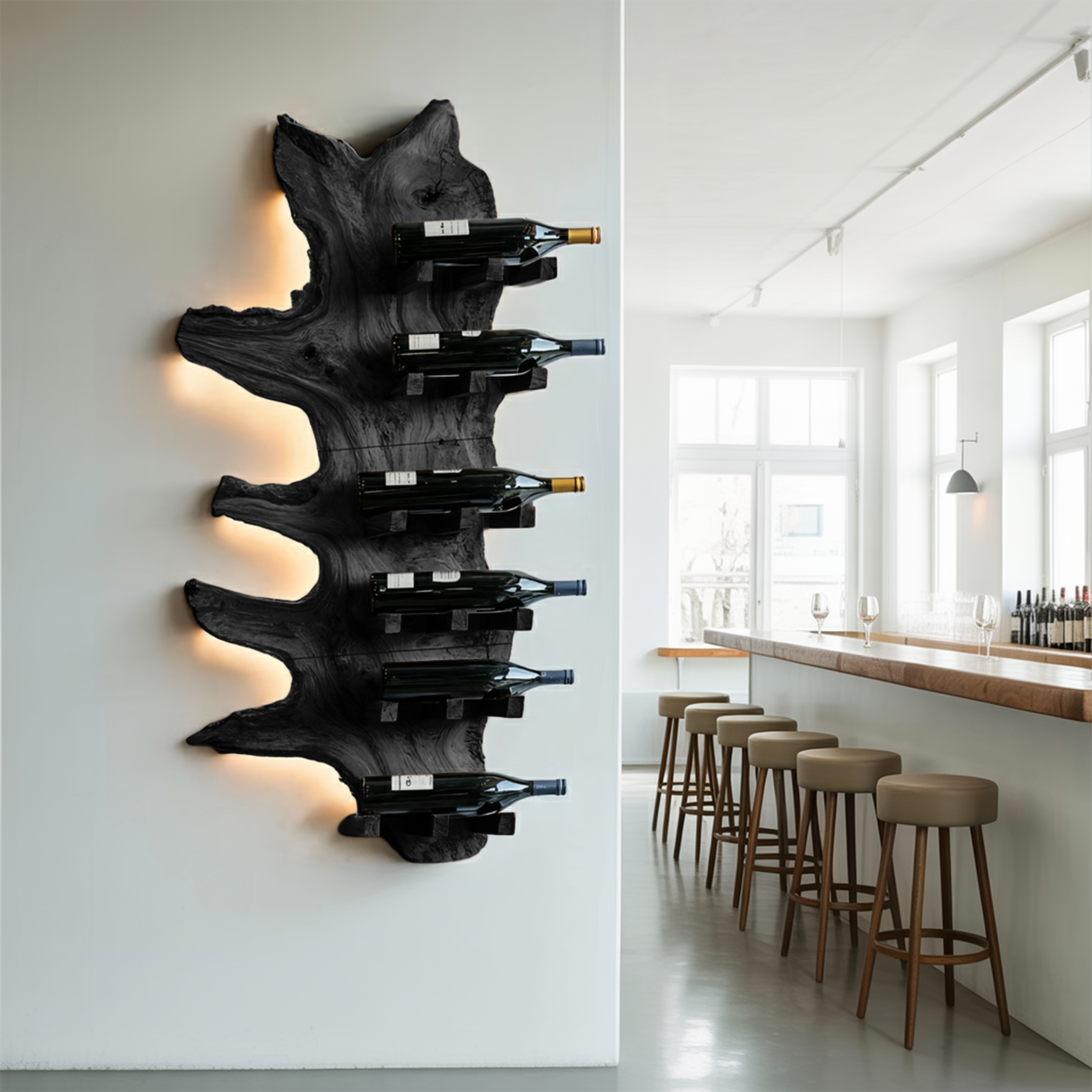 Modern Live Edge Wine Rack For Furniture Decor And Wine Shelf SILDTTRWH058