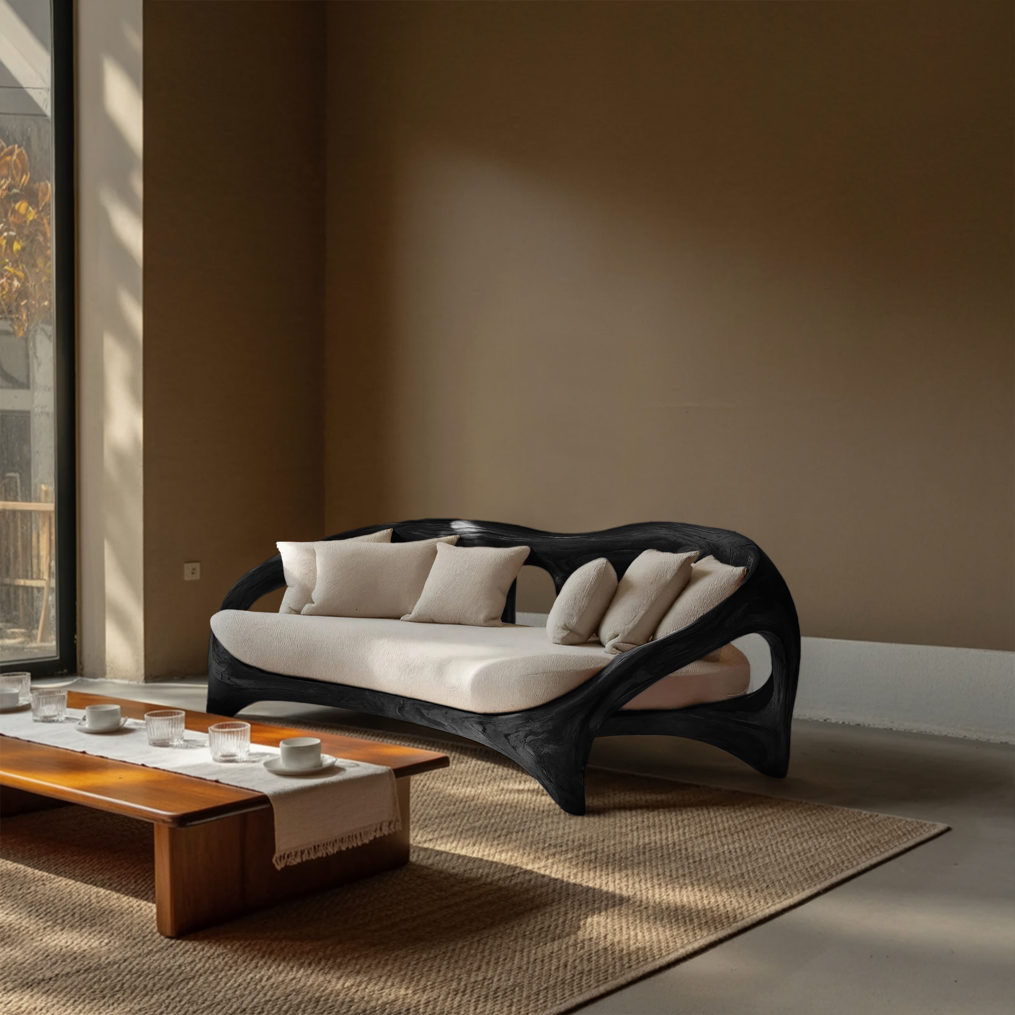Organic Curved Sofa For Living Room Furniture RTTHHNSFA007