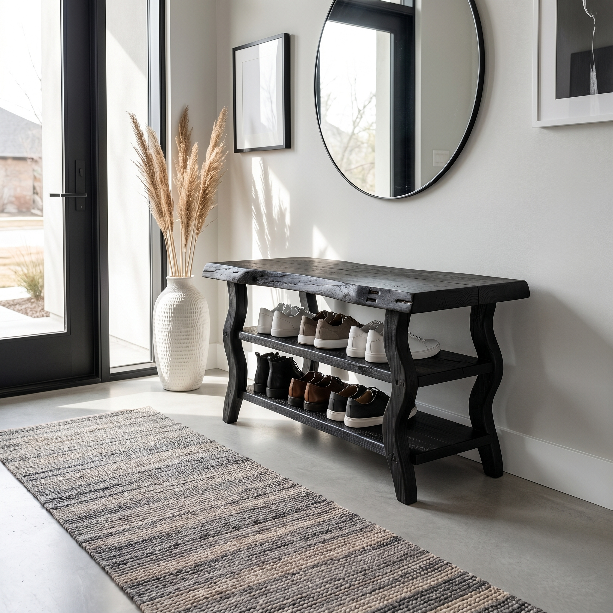Artisan Rustic Shoe Bench Hallway And Living Room SINLSASB078