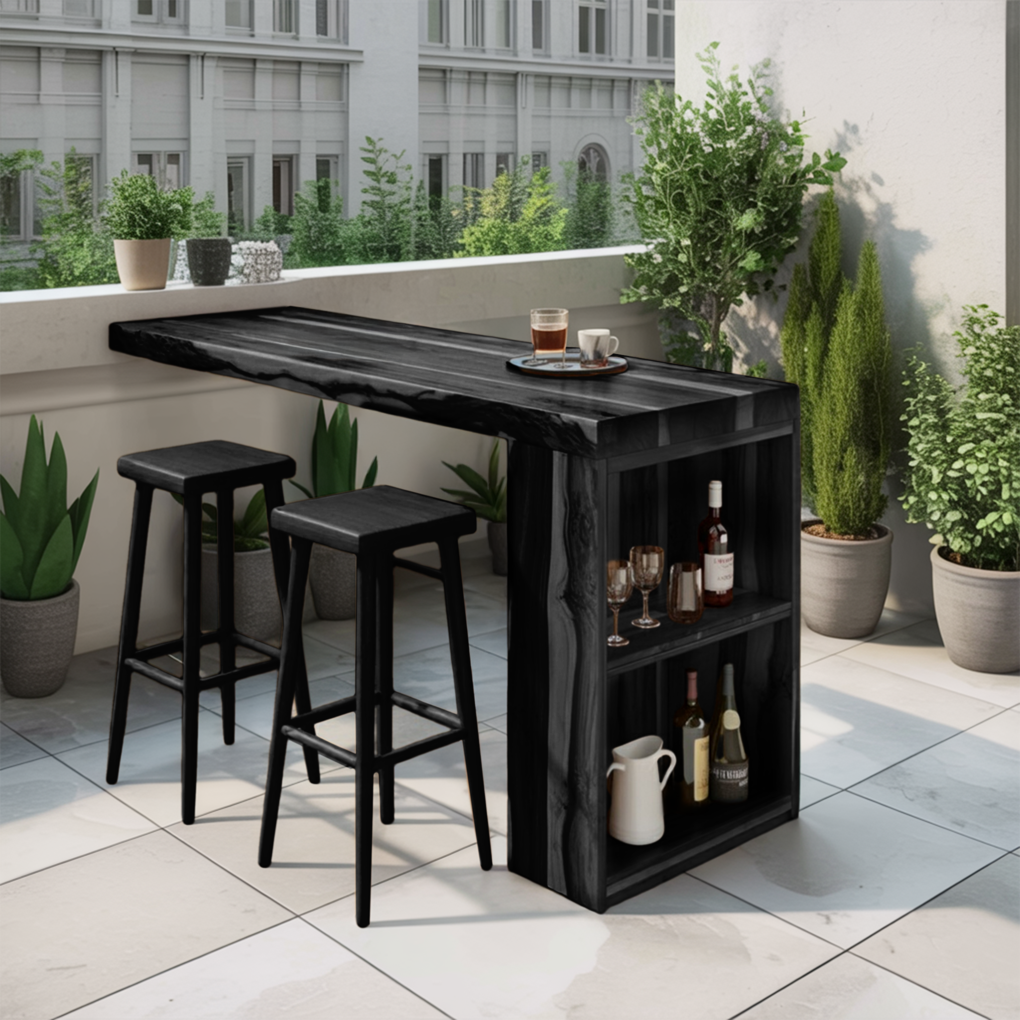 Tropical Live Edge Bar Table For Balcony Or Outdoor Patio SITHTTBTA002