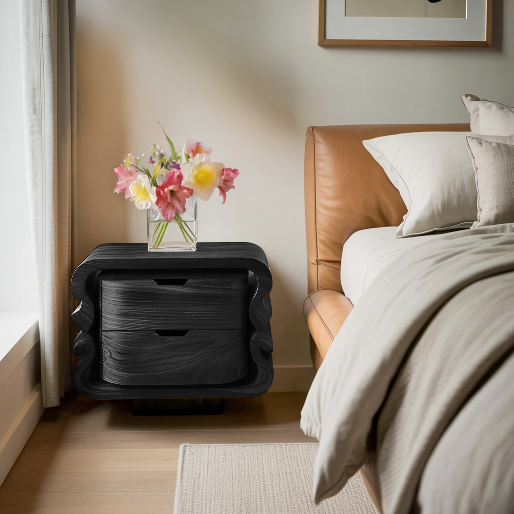 Sculptural Floating Nightstand For Modern Bedroom RTTHHNNS009