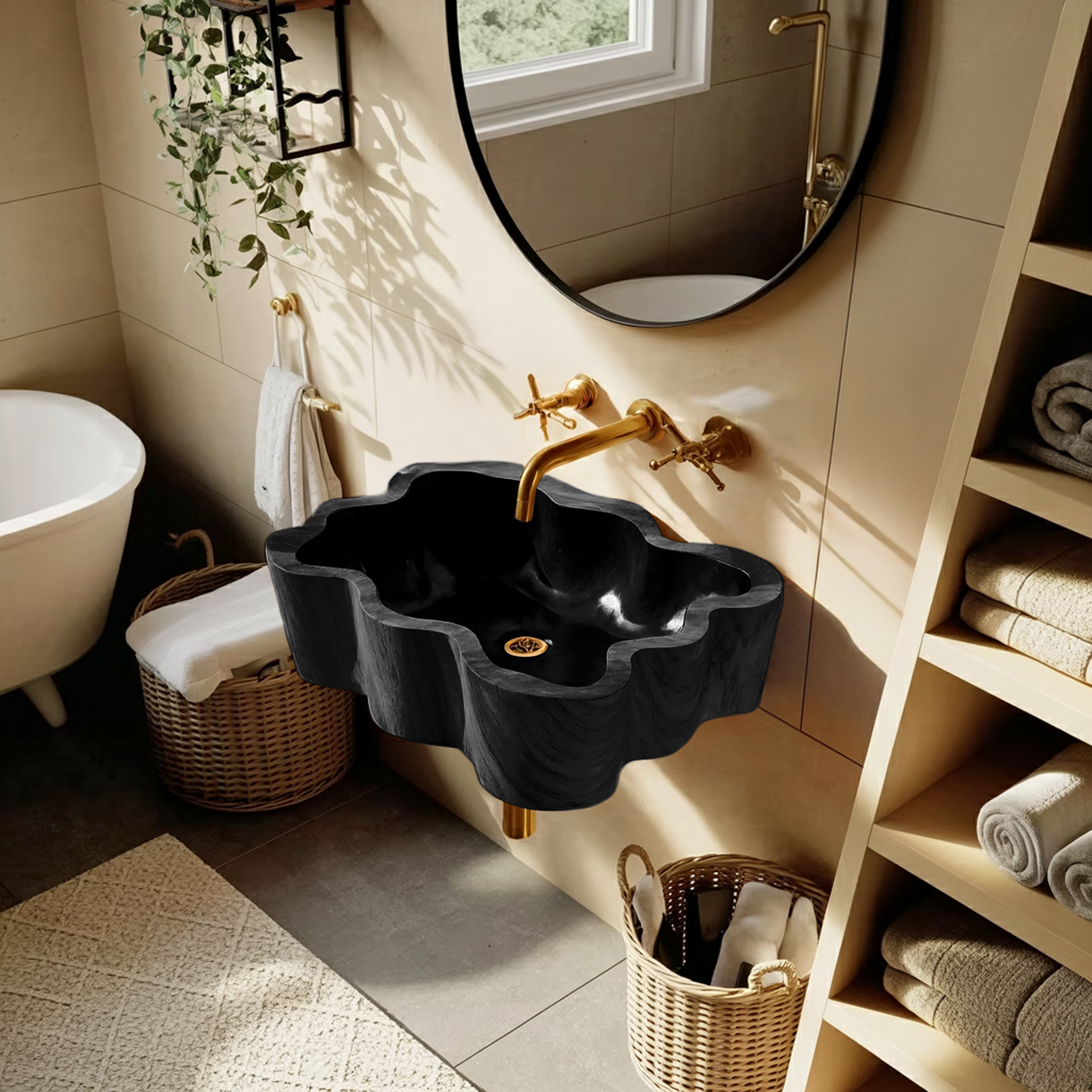 Modern Wall Mounted Wooden Bathroom Sink For Luxury Bathroom Furniture SILDTTNVS052