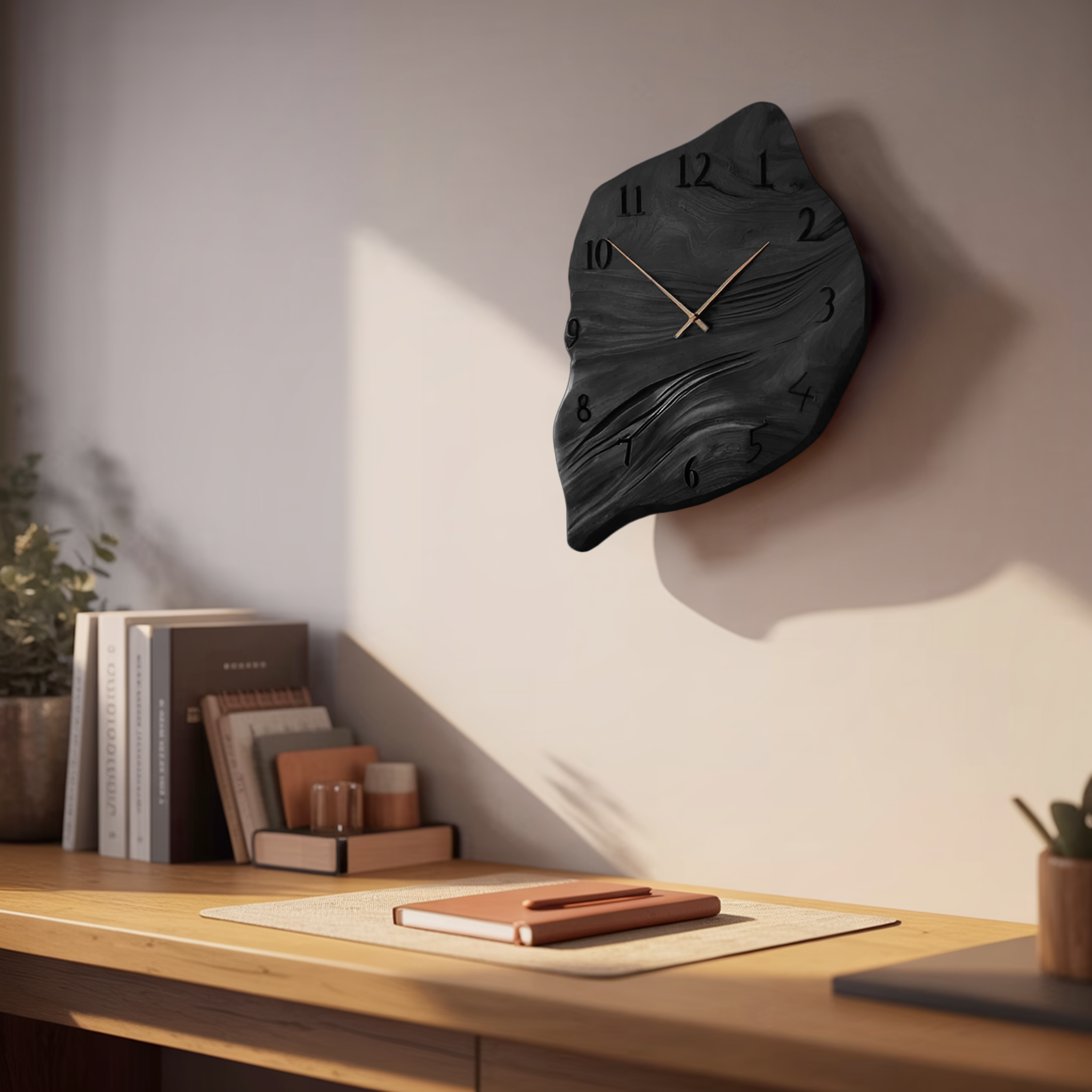 Minimalist Wall Clock Organic Shape Clock For Living Room RTTHHNWAC008