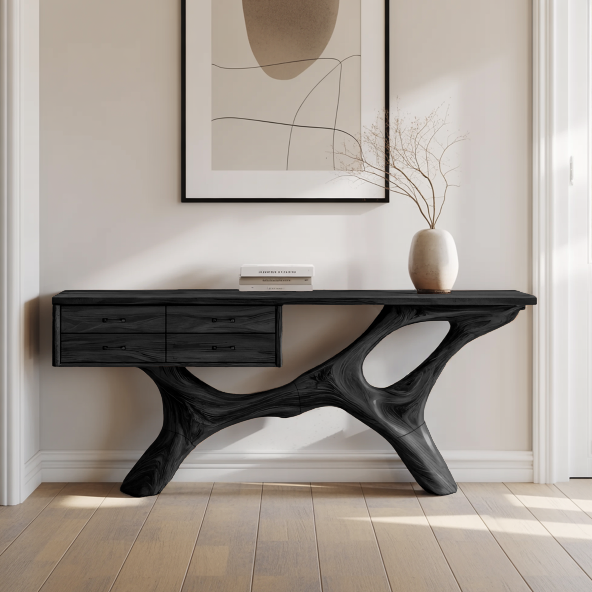 Rustic Live Edge Entryway Table For Bedroom Cozy And Warm Accent SILDTTNCS021