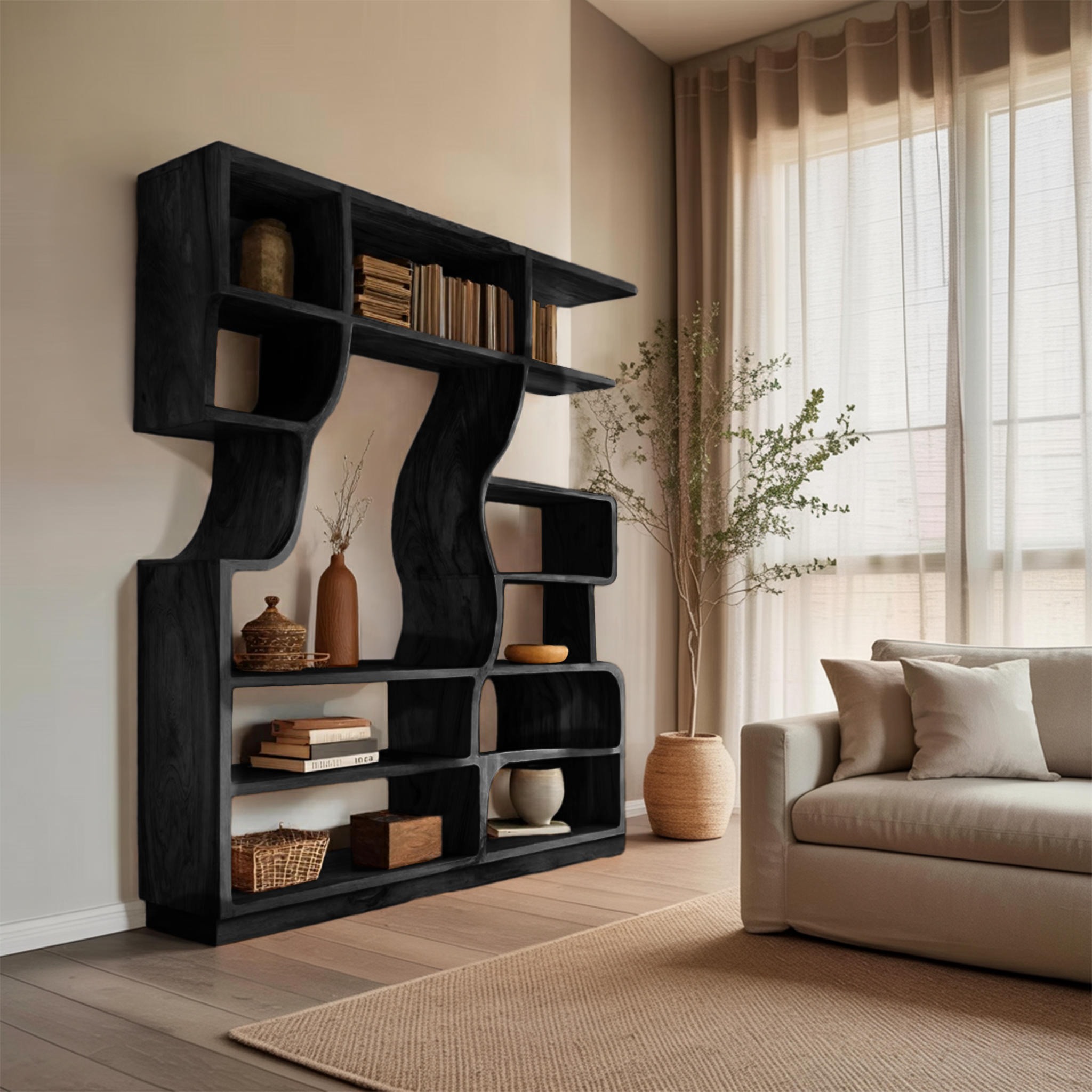 Artisan Carved Bookshelf For Modern Interior RTTHHNBS086
