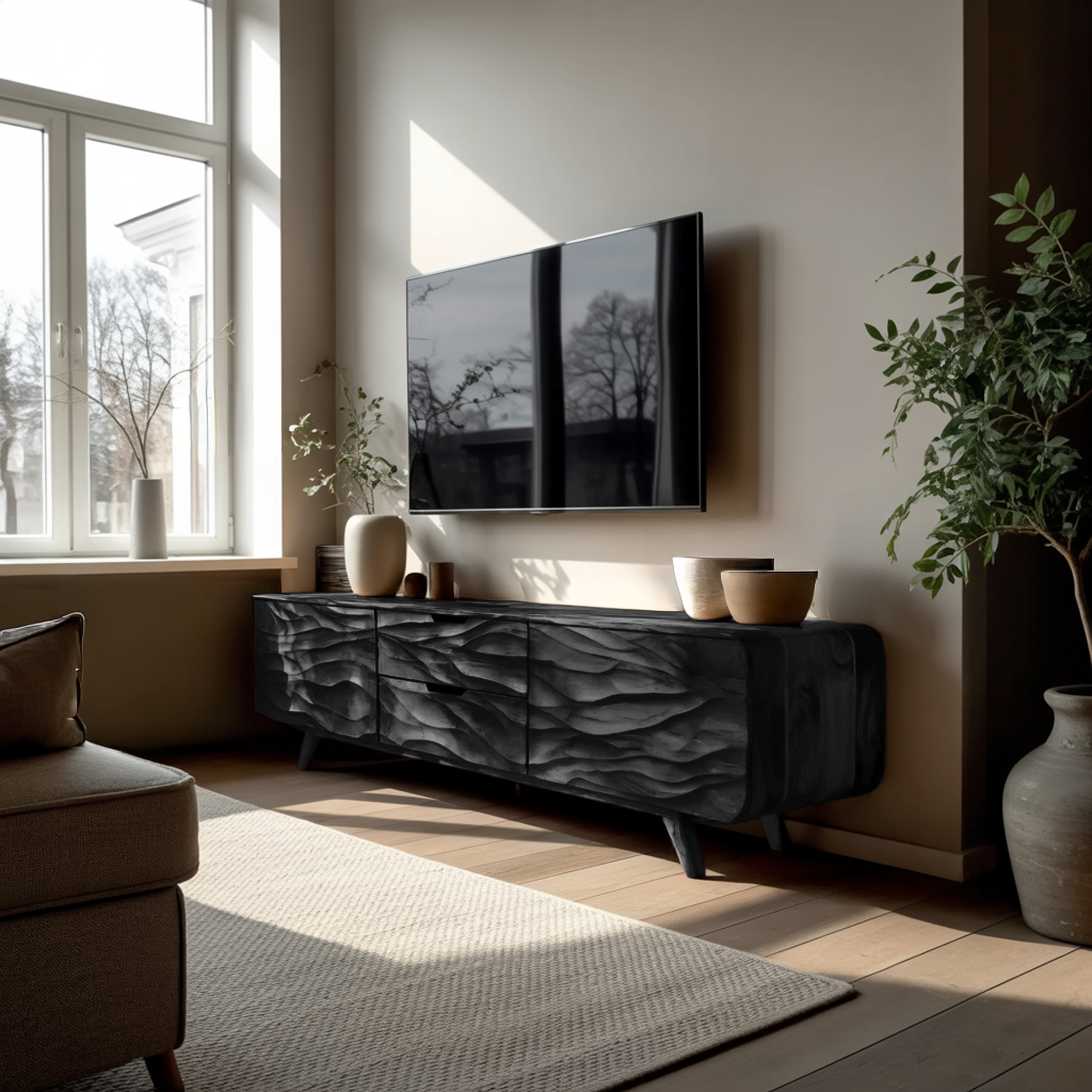 Handcrafted TV Stand With Stylish Storage For Living Room RTTHTTTVC047