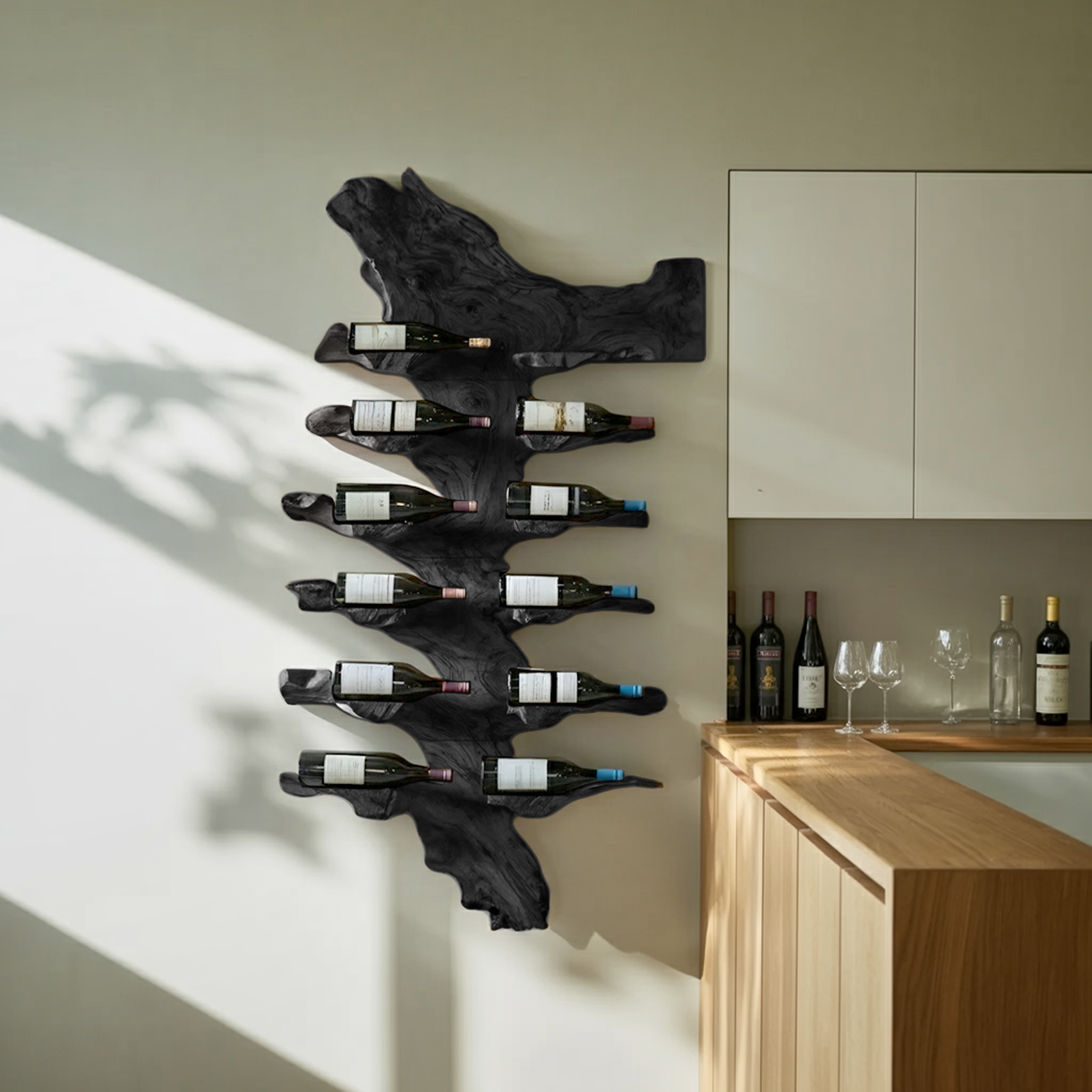 Handcrafted Live Edge Wine Holder For Luxury Furniture Decor SILDTTRWH044