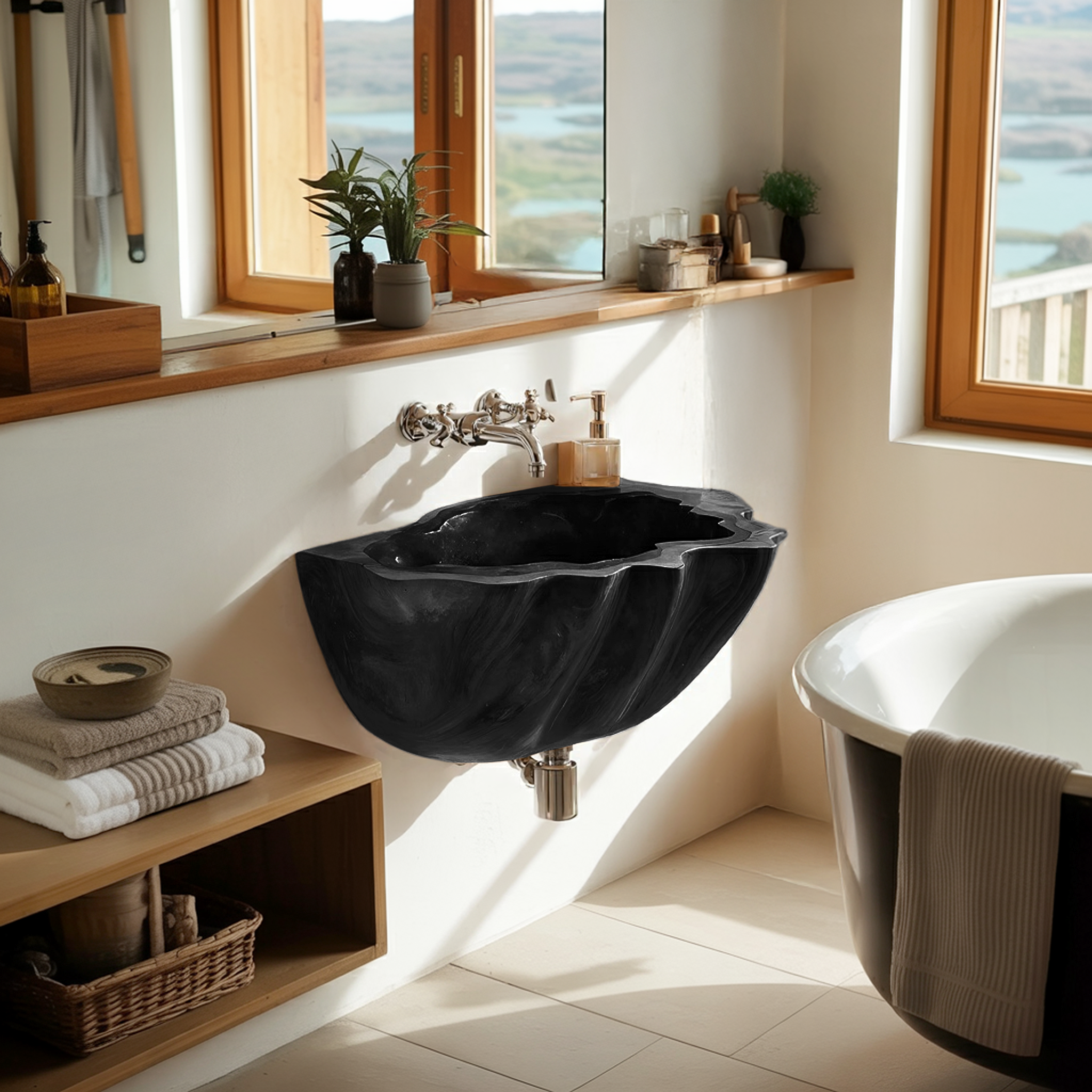 Modern Solid Wood Vanity Sink For Clean Bathroom Design Decor SILDTTNVS056