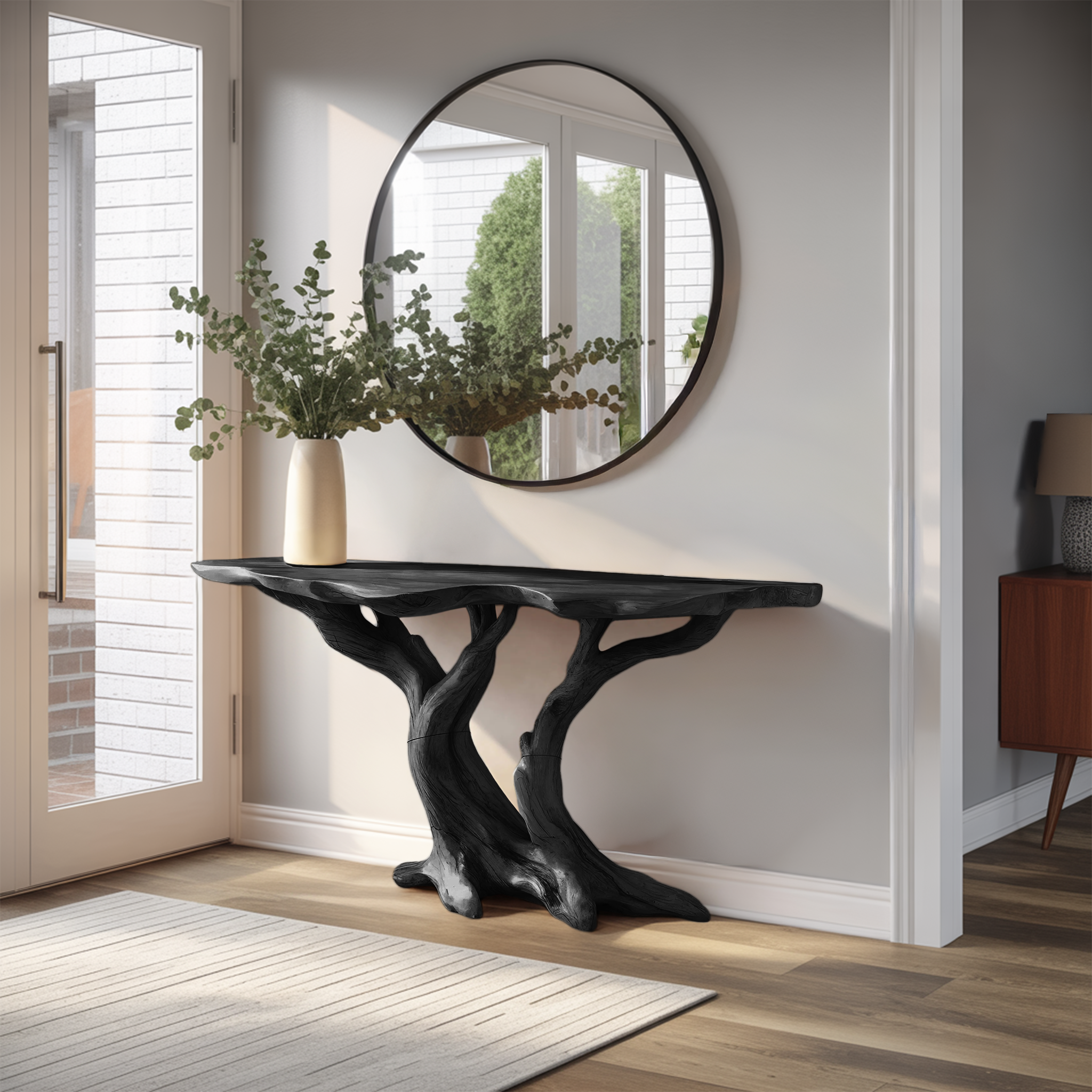 Modern Wooden Live Edge Console Table For Bedroom Decor SILDTTRCS043