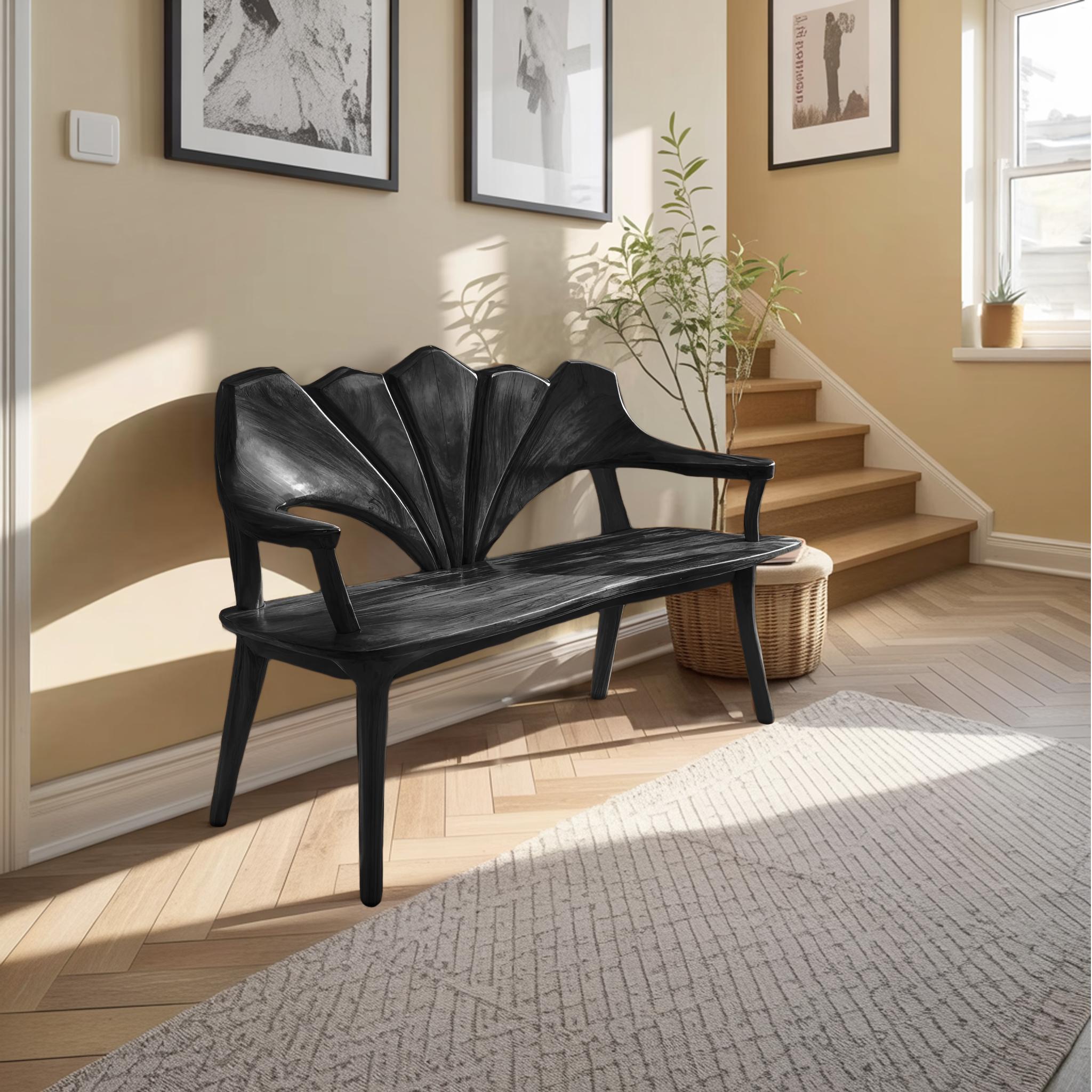 Solid Wood Live Edge Bench For Entryway And Living Area SILDTTRBEN031