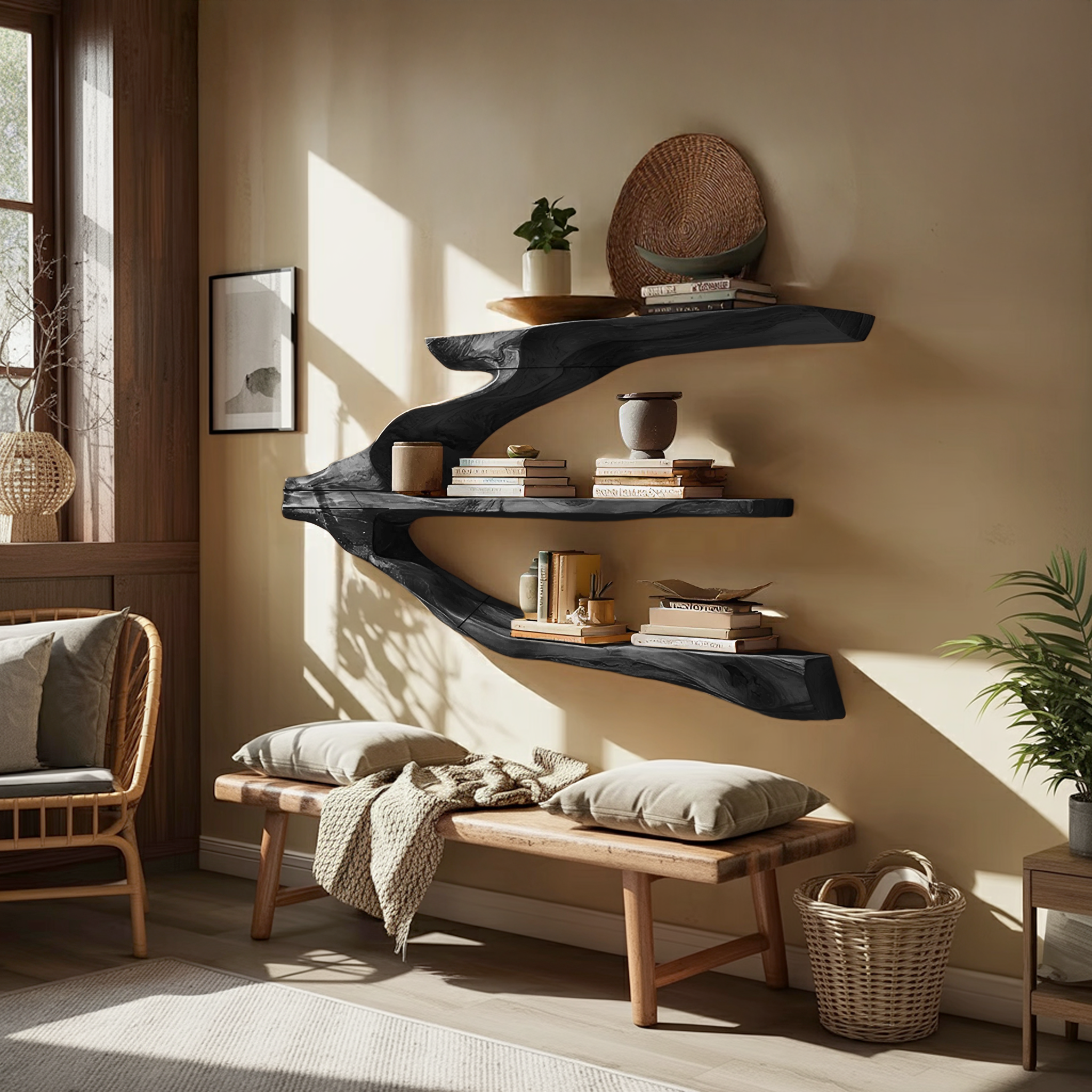 Minimalist Wooden Entryway Display Shelf For Hallway Organizer SILDTTRWMS017