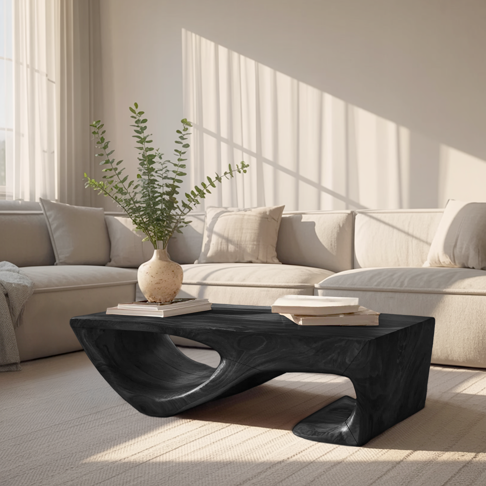 Minimal Curved Coffee Table For Living Room RTTHHNCF047