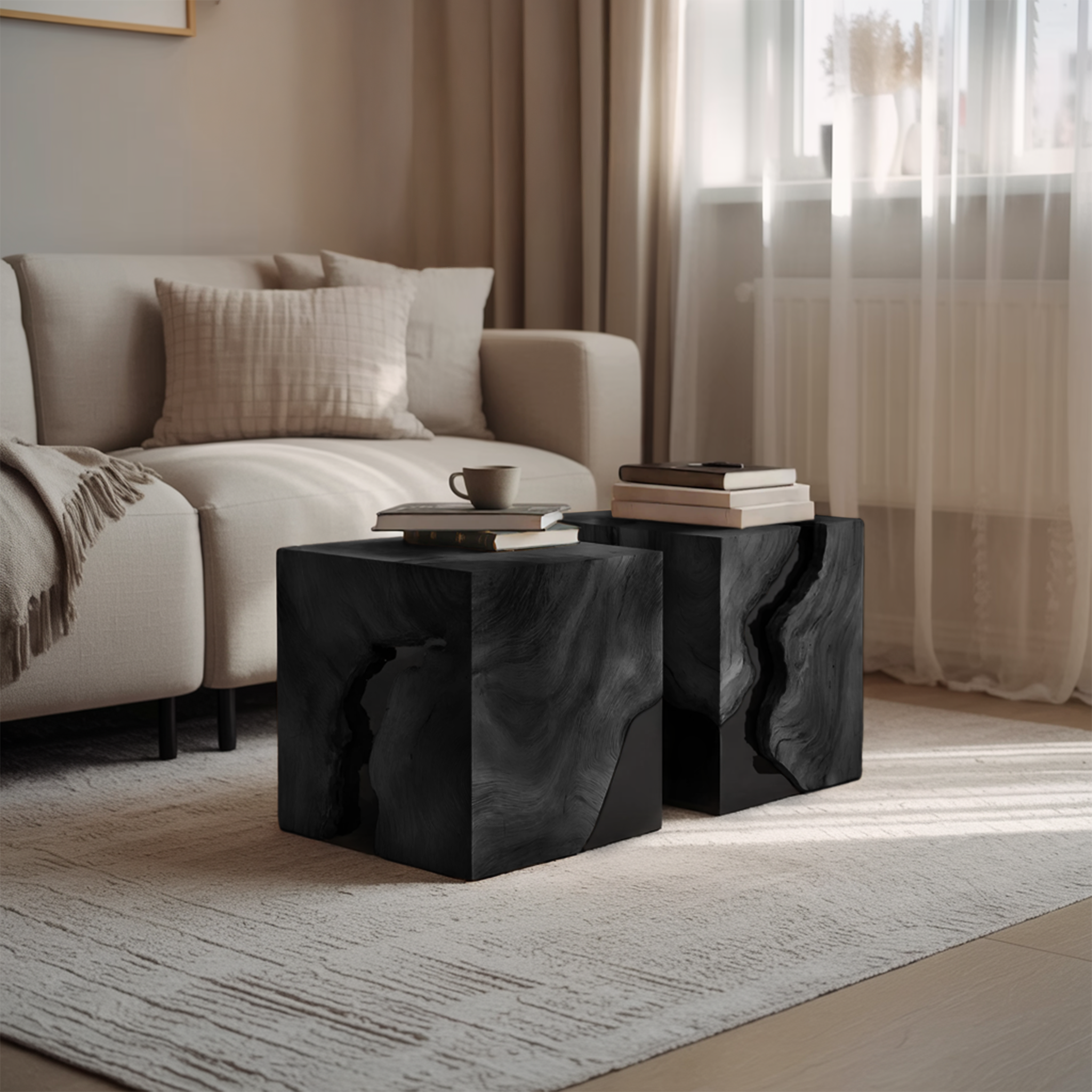 Modern Solid Wood Square Coffee Table For Home Style SILDTTNCF035