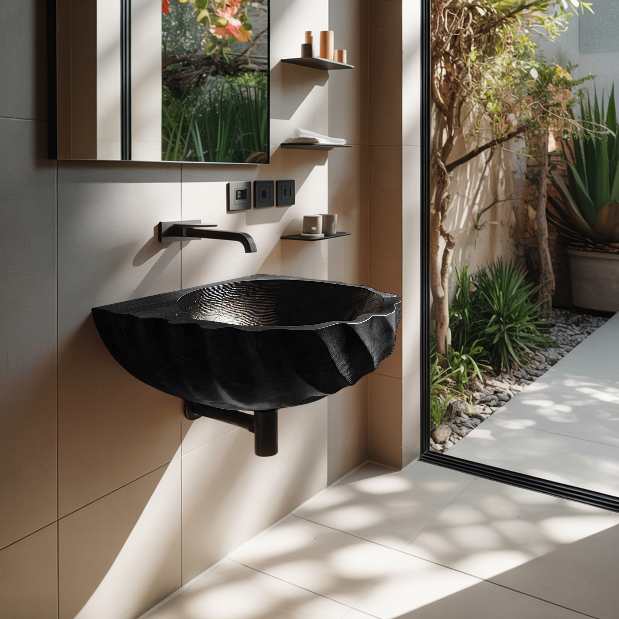 Modern Wooden Live Edge Wood Basin For Minimalist Bathroom Design SILDTTRVS029