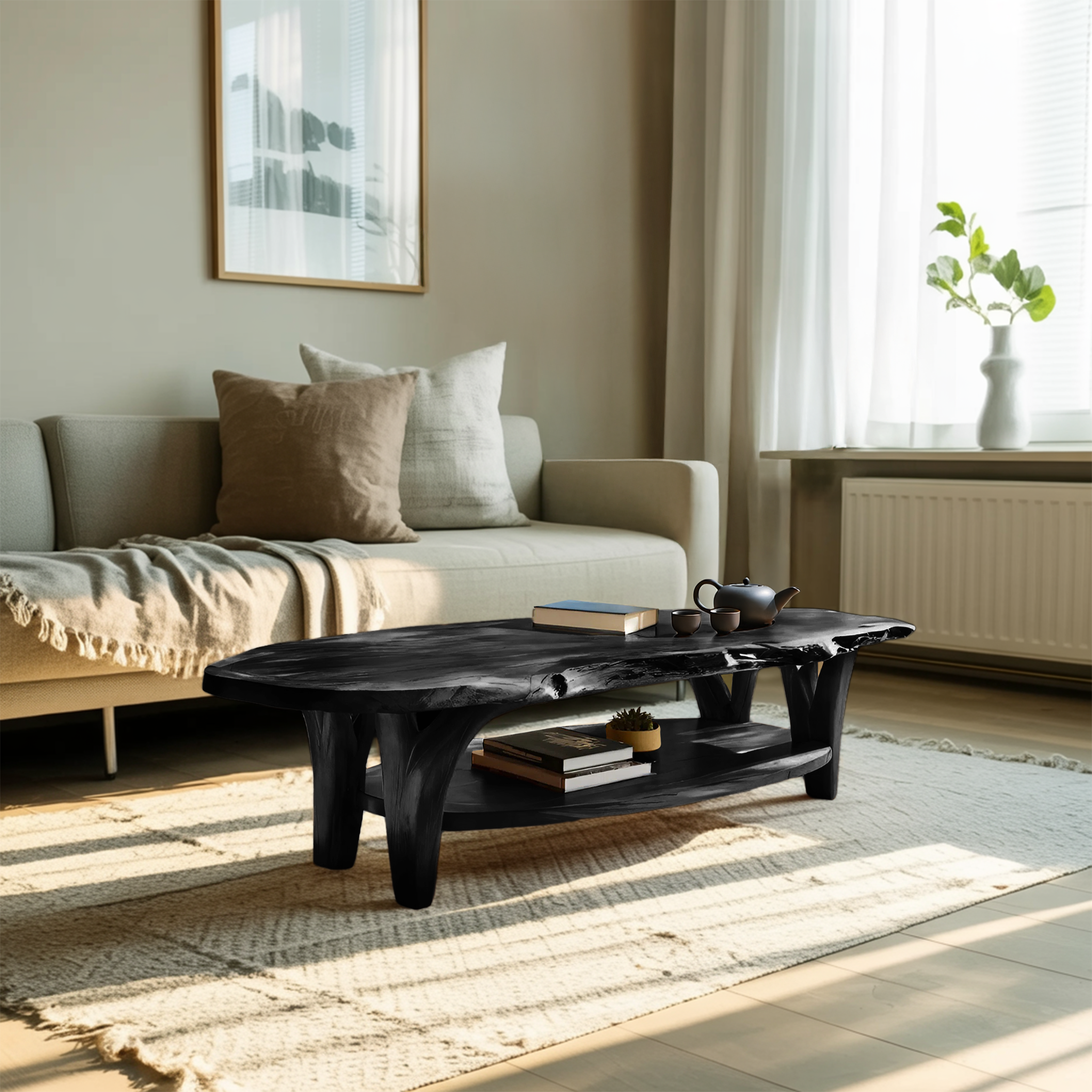 Modern Live Edge Coffee Table For Living Room Decor RTTHTTCF033
